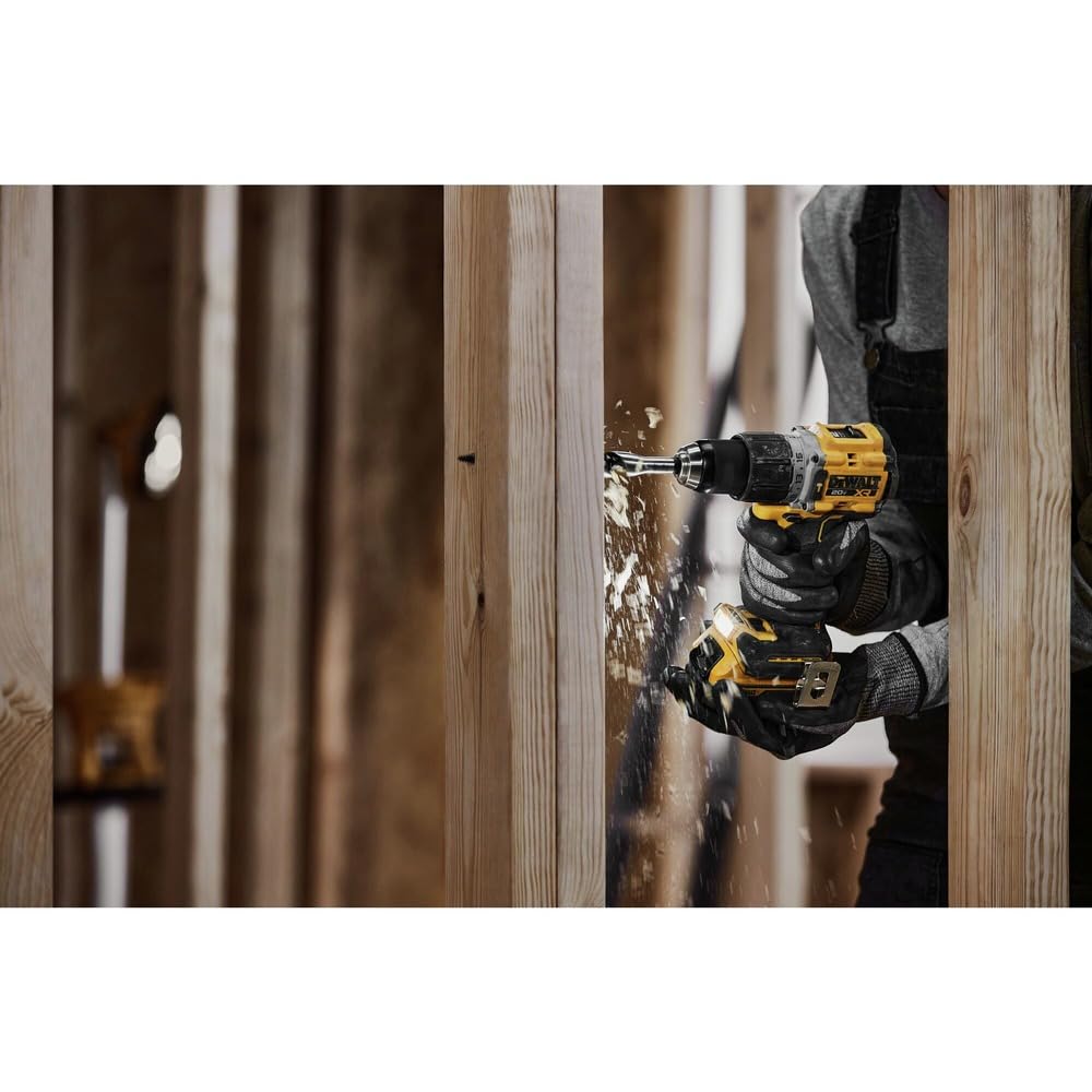 DEWALT 20V MAX Cordless Brushless Hammer Drill - 1/2 Inch Compact Drill Driver with 2-Speed Settings (DCD805B Bare Tool) - Perfect for Construction, Woodworking, and DIY Home Projects