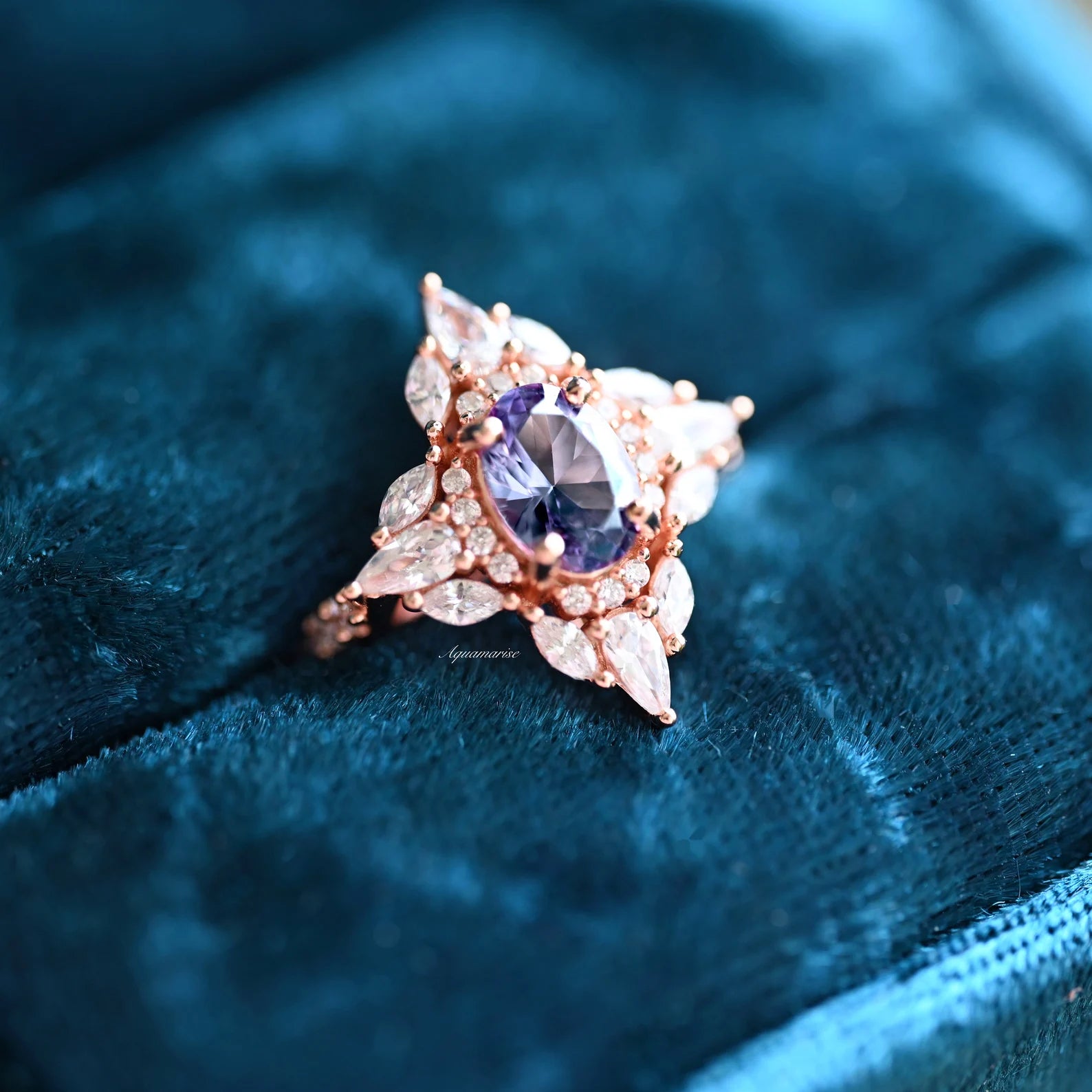 Stella Alexandrite Ring 14K Rose Gold Vermeil - Elegant Birthstone Jewelry for Women, Perfect Gift for Anniversary, Birthday & Special Occasions