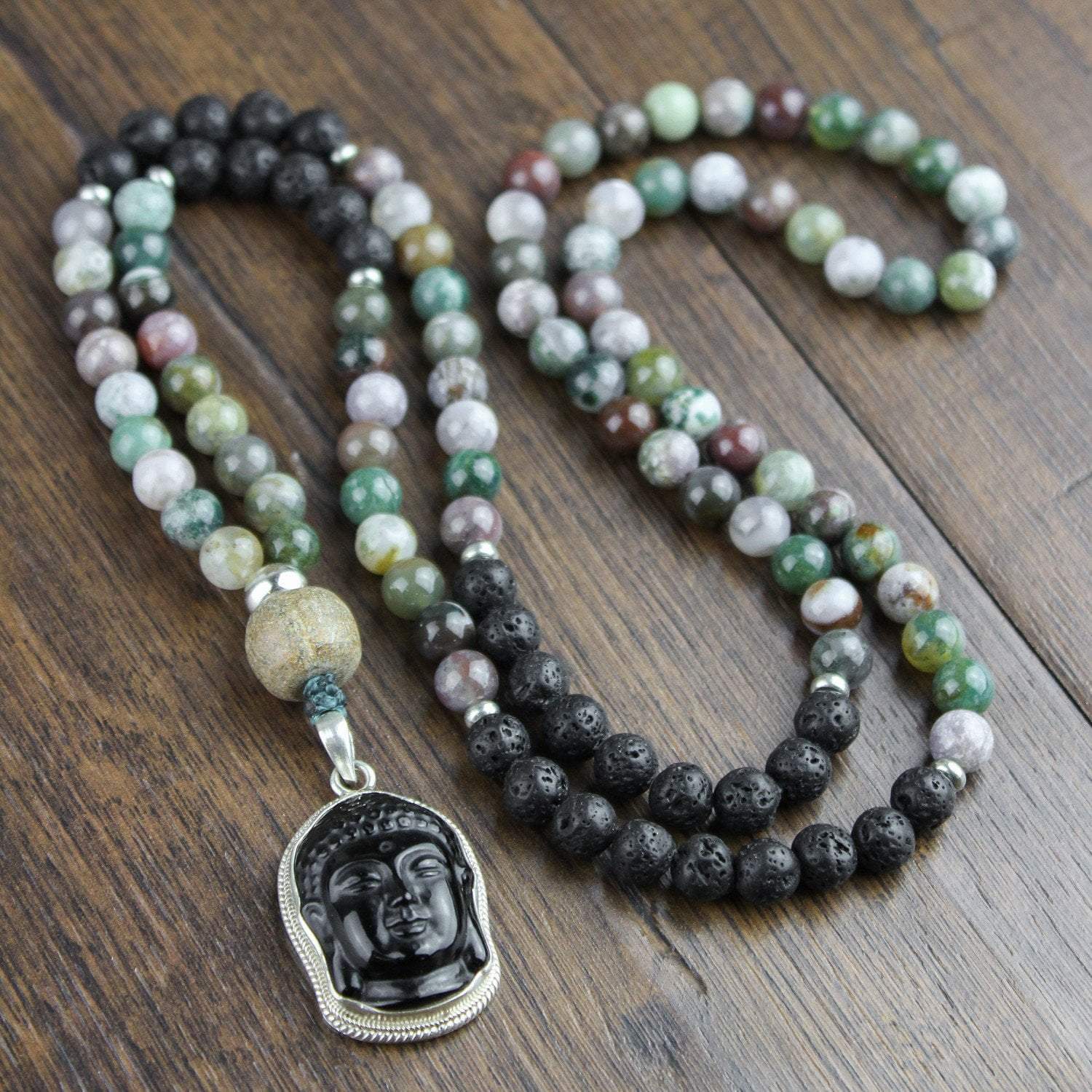 Authentic Grounding Spirit and Soul Mala Beads - Meditation Prayer Necklace for Stress Relief & Spiritual Protection | Perfect for Yoga, Mindfulness Practice & Energy Healing