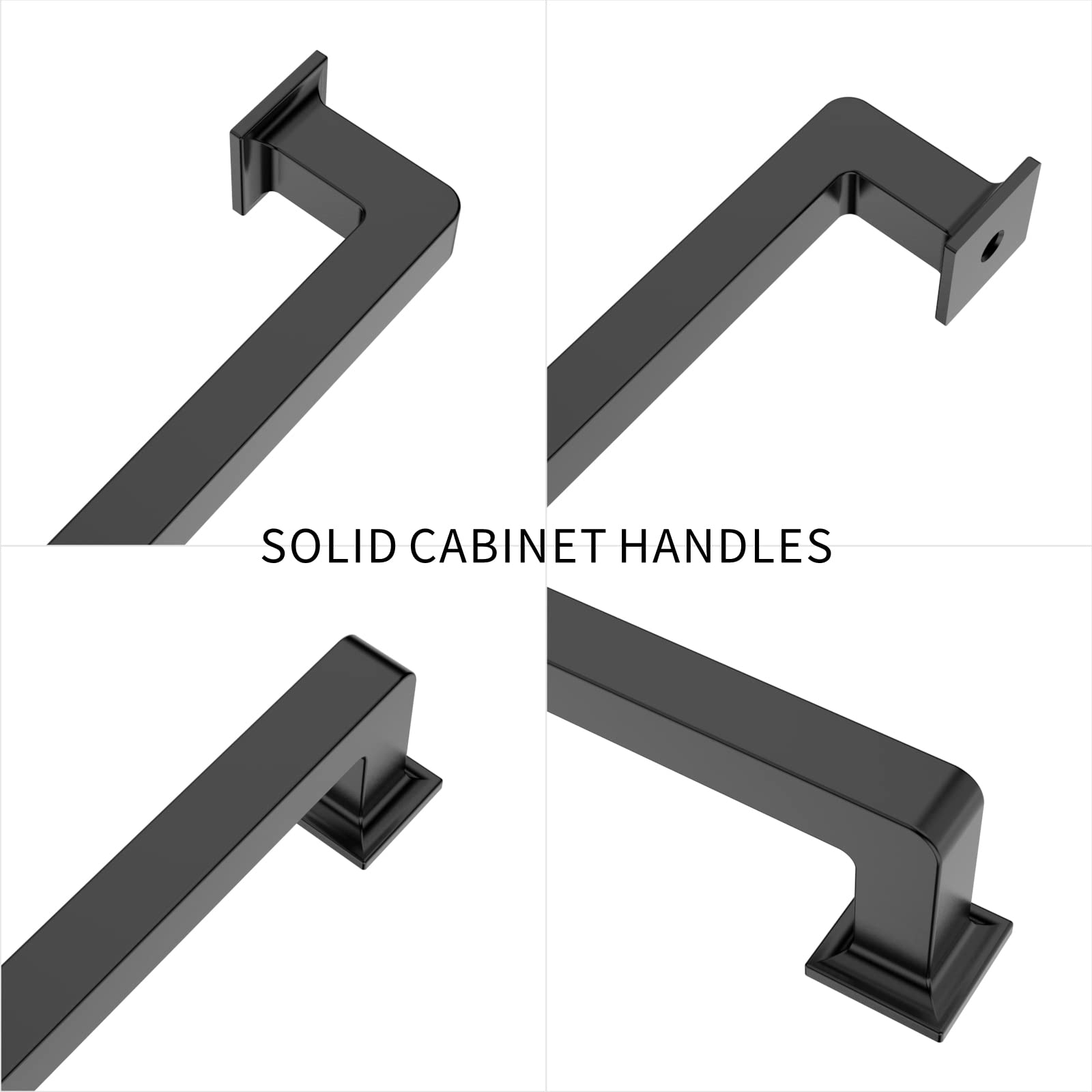 10 Pack 7.5 Inch Matte Black Cabinet Handles - Heavy Duty Kitchen Cabinet Pulls & Drawer Handles for Cabinets, Dressers, Wardrobes & Furniture (Perfect for Modern Kitchen Remodel & Home Upgrade)