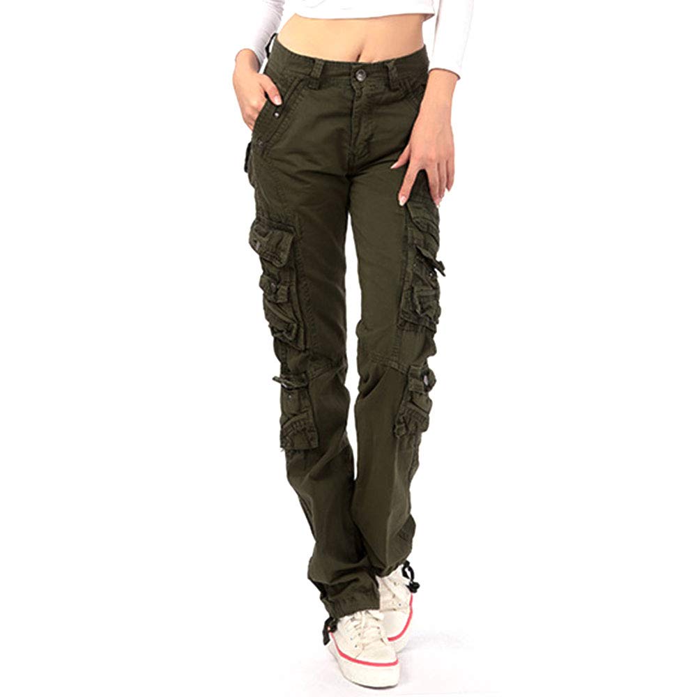Guojanfon Women's Tactical Cargo Pants - Military Style Combat Work Pants with 10 Pockets for Outdoor Hiking, Camping & Everyday Wear