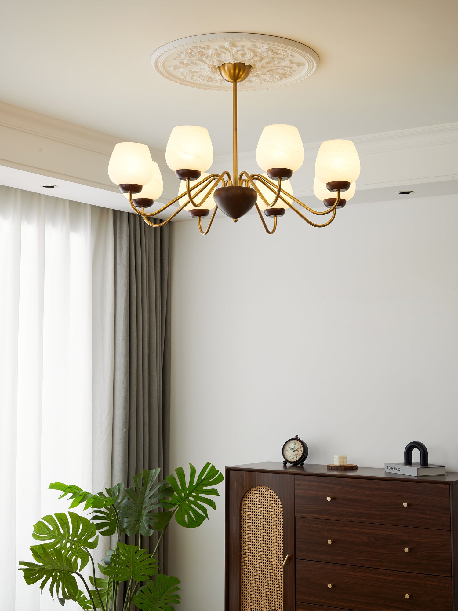 Elegant Aurora Crystal Chandelier - Modern Ceiling Light Fixture for Dining Room, Living Room & Bedroom | Perfect for Home Decor & Wedding Venues