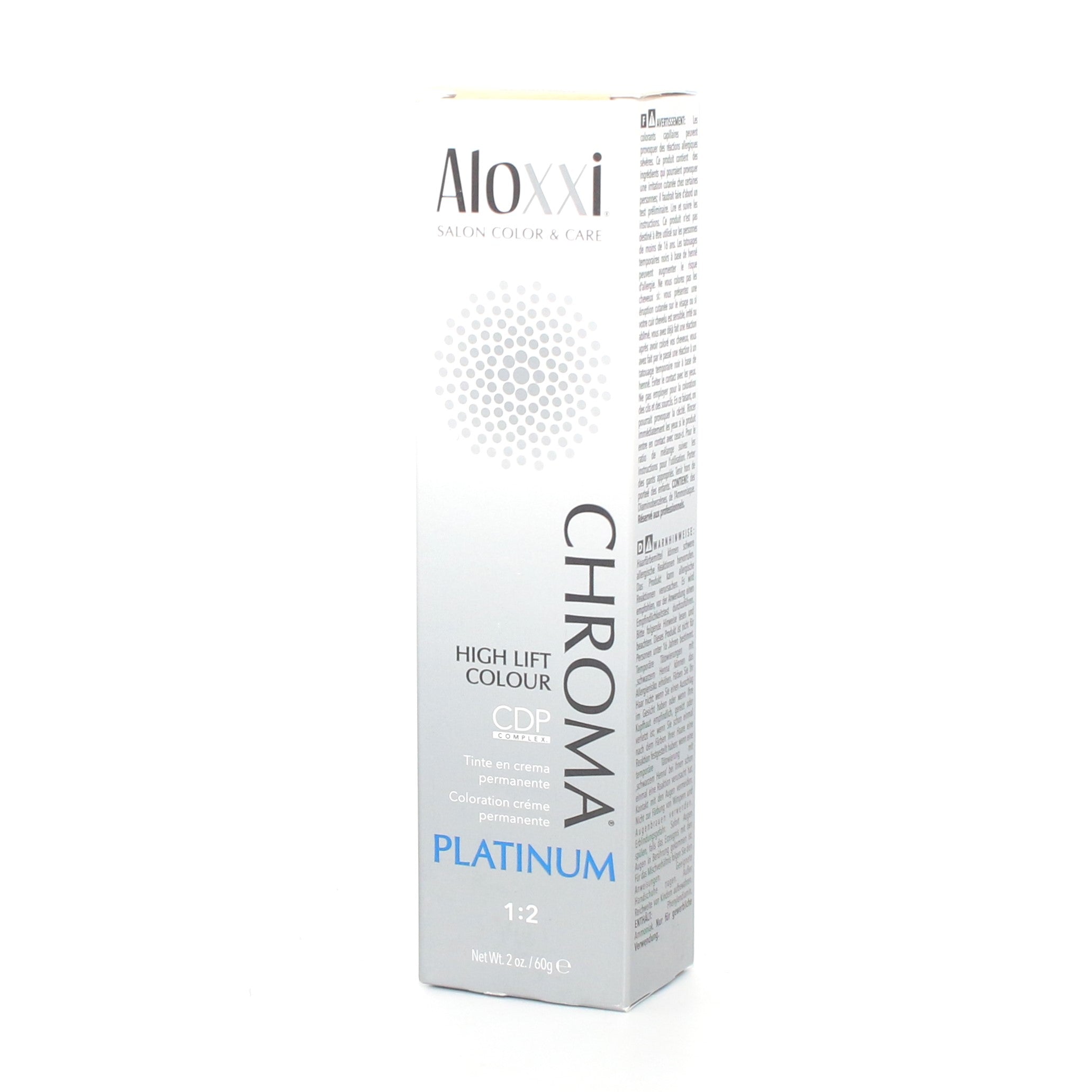 Aloxxi Chroma Platinum High Lift Creme Hair Color 2 oz - Professional Salon Quality for Vibrant, Long-Lasting Color at Home or Salon Use