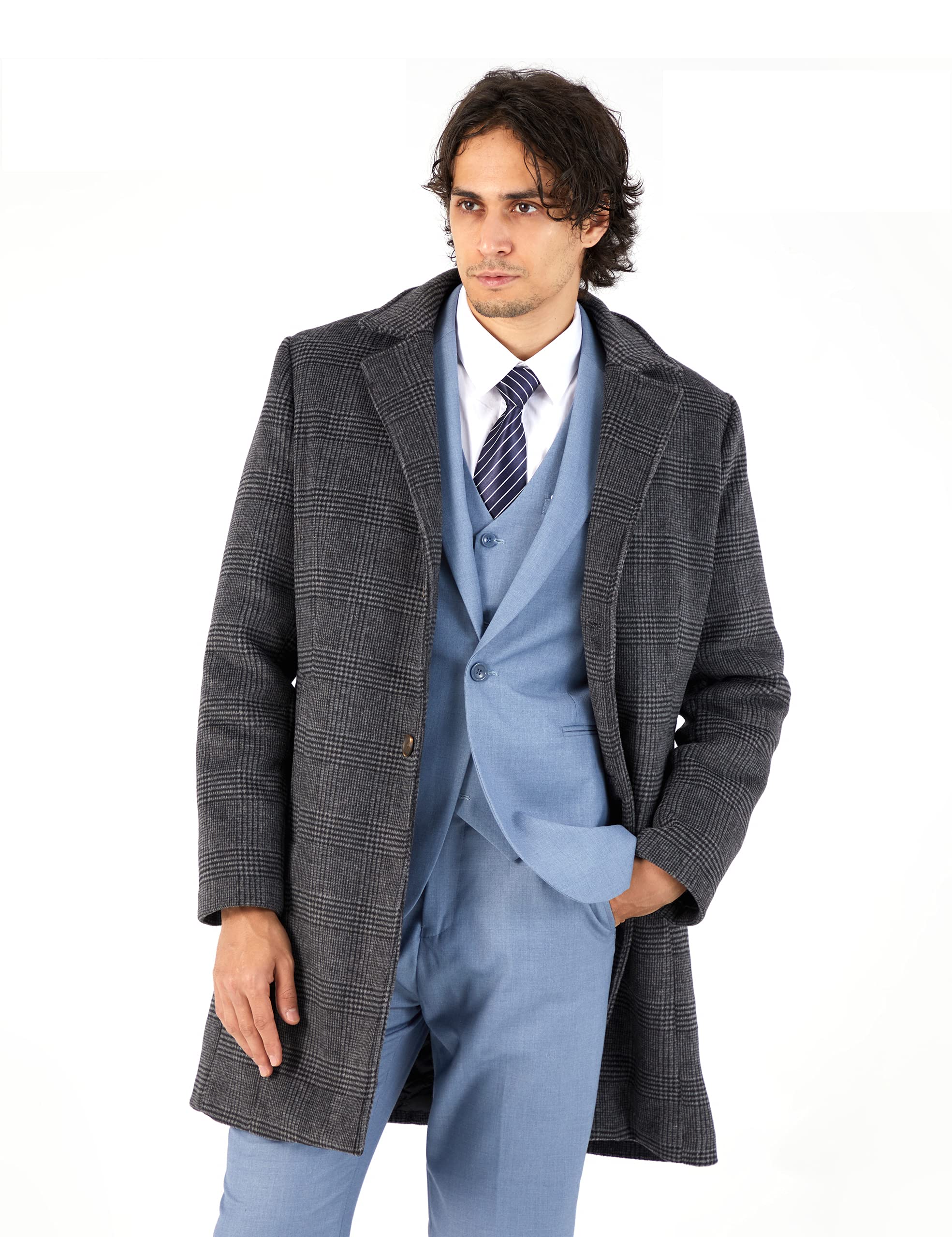 Premium Men's Slim Fit Wool Trench Coat - Winter Warm Long Overcoat for Business & Formal Occasions | Office Wear, Date Night & Cold Weather Fashion