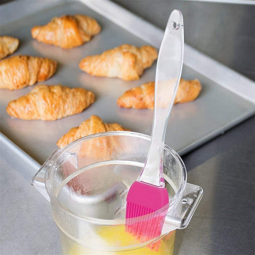 KitchenFest® Silicone Pastry Brush - Heat-Resistant Basting Brush for BBQ, Grilling, Baking Cakes & Pastries - Oil, Butter, Sauce & Marinade Applicator - Multi-Color Kitchen Baking Tool (Great for Basting Meats, Glazing Desserts & Applying Sauces)