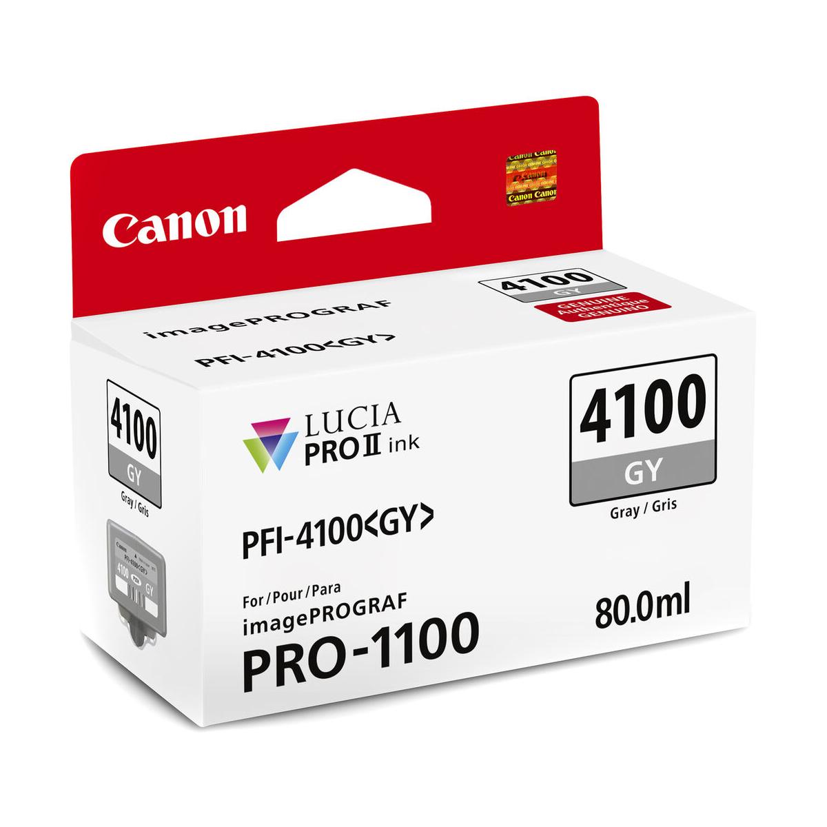 Canon PFI 4100 Gray Pigment Ink Tank 80mL (PRO 1100) - High-Quality Printer Ink for Professional Photo Printing, Artwork, and Documents - Perfect for Home Office, Studio, and Business Use