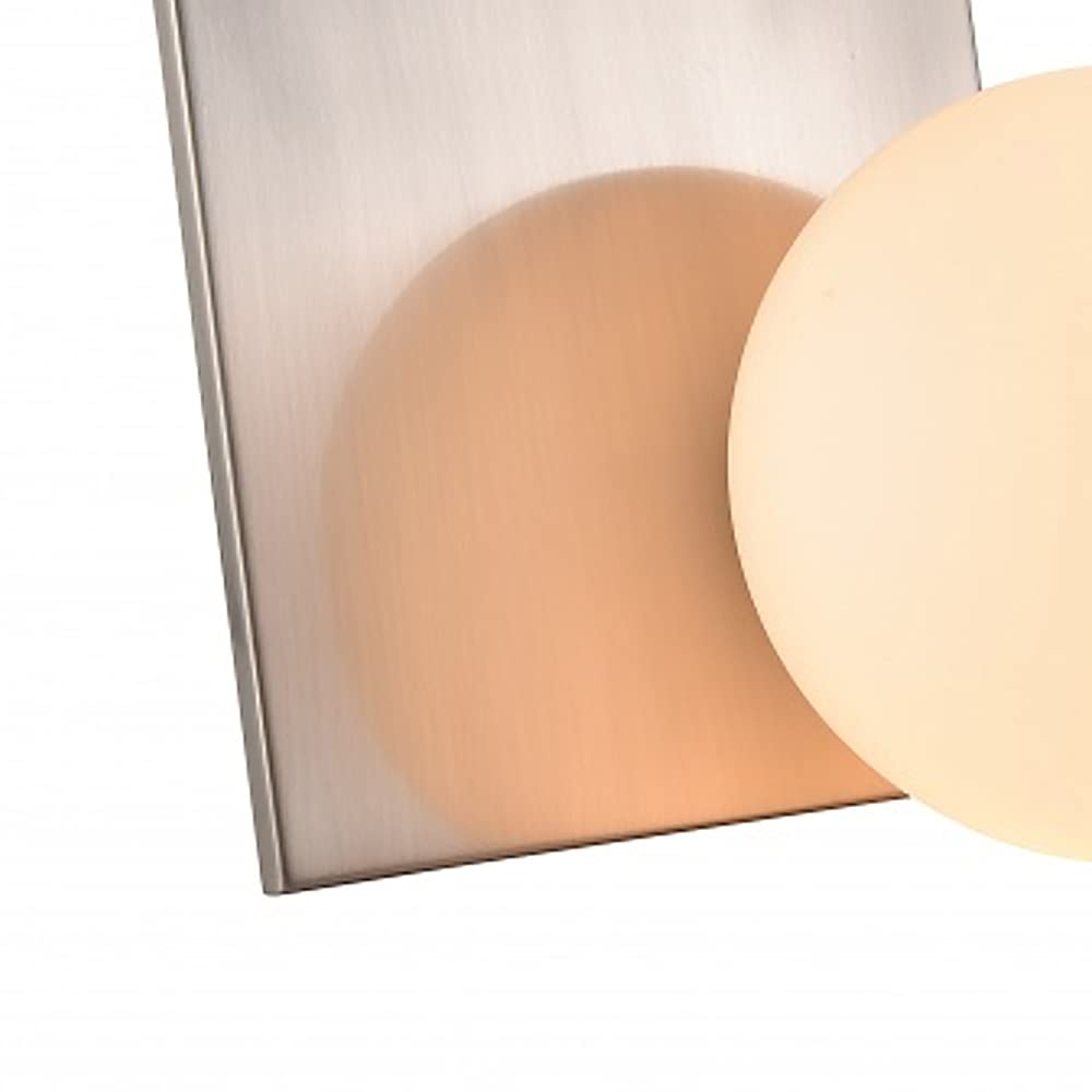 BETHEL Shiny Nickel Table Lamp with Milk White Glass Shade - Modern Bedside, Living Room, Office Lighting for Home Decor