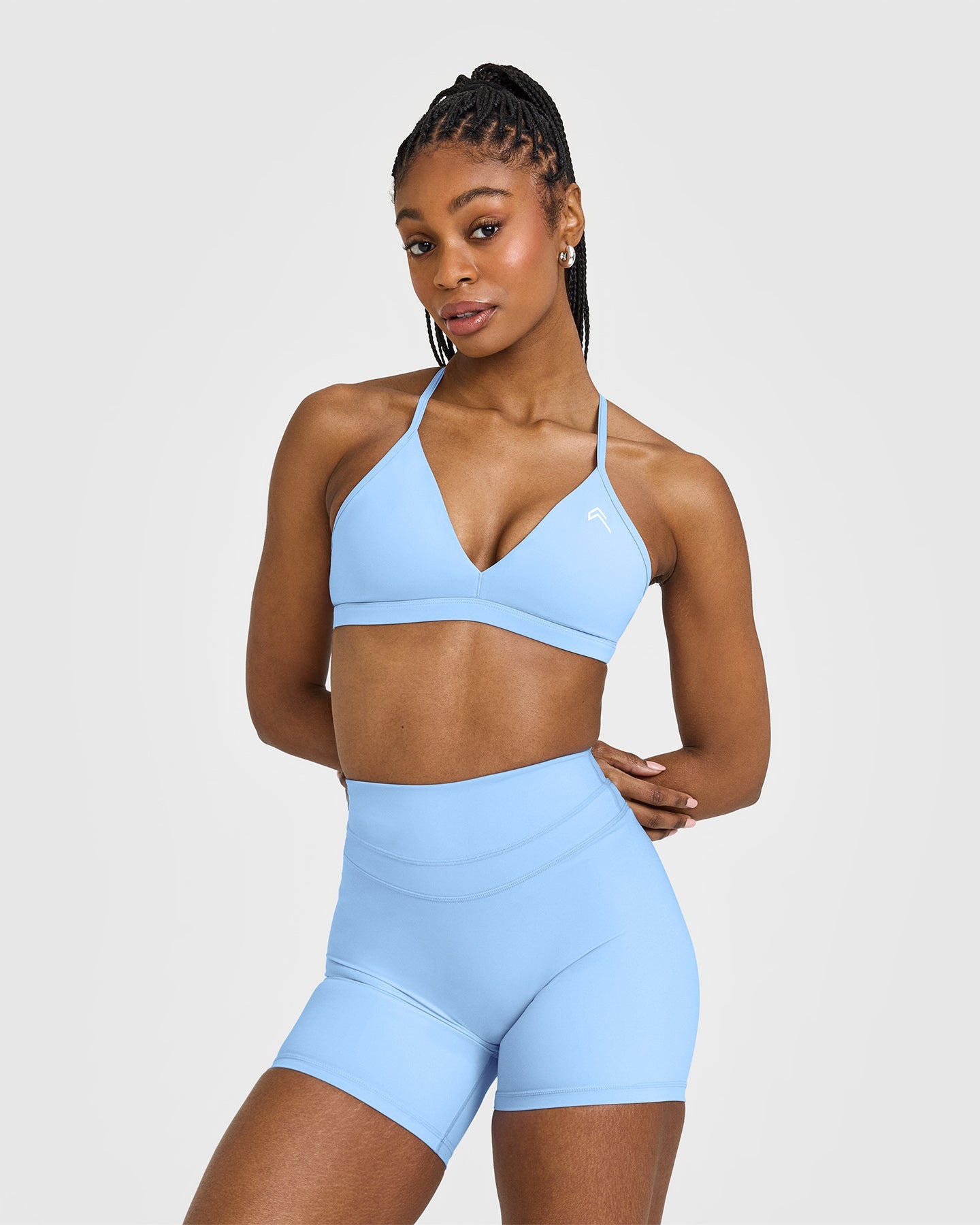 EasyLift™ Ultra Minimal V Neck Bralette - Wireless Comfort Bra for Women | Powdered Blue | Perfect for Yoga, Lounge & Everyday Wear