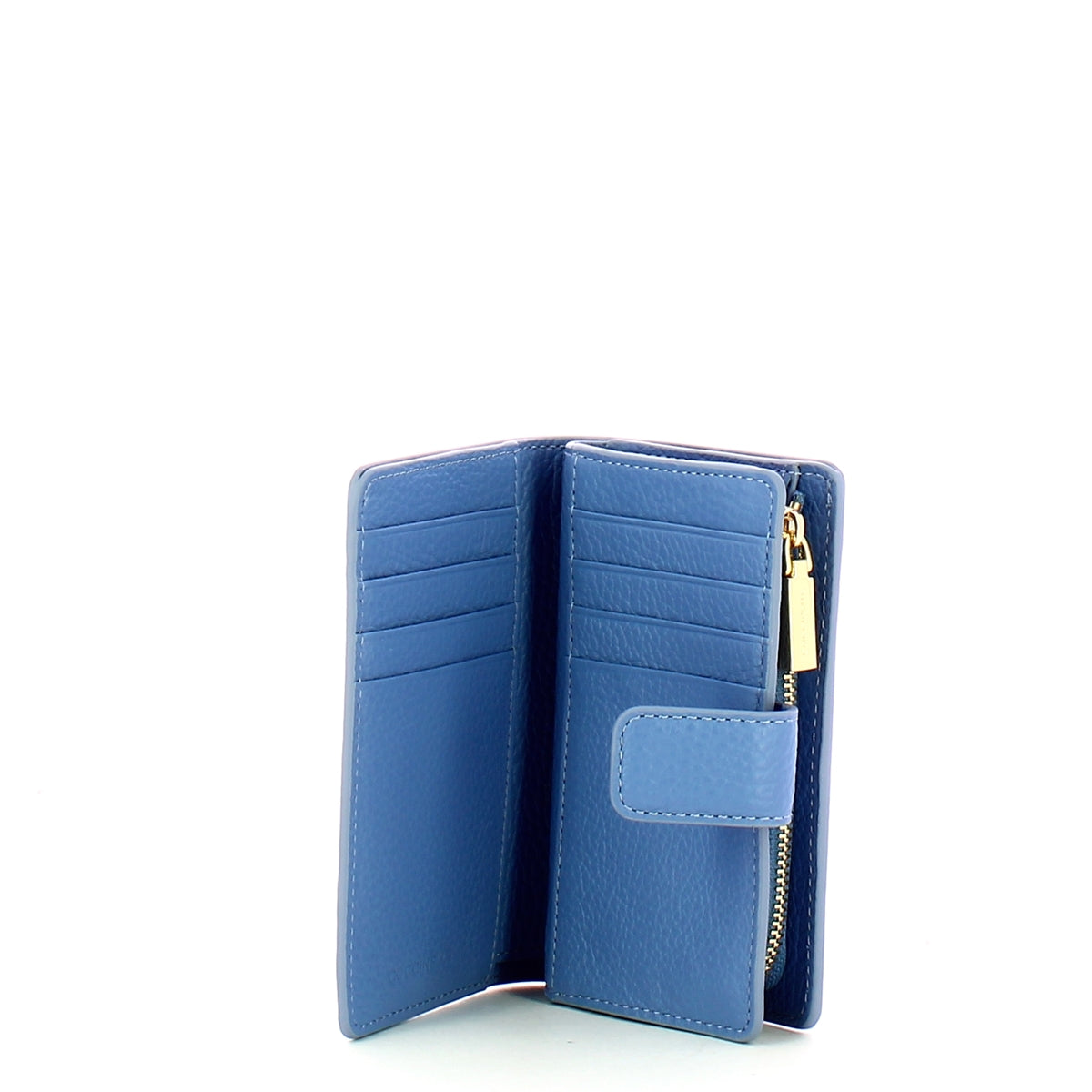 Coccinelle Metallic Soft Medium Azul Wallet MW511E701 - Stylish Blue Leather Wallet for Women, Perfect for Everyday Use & Gift Giving