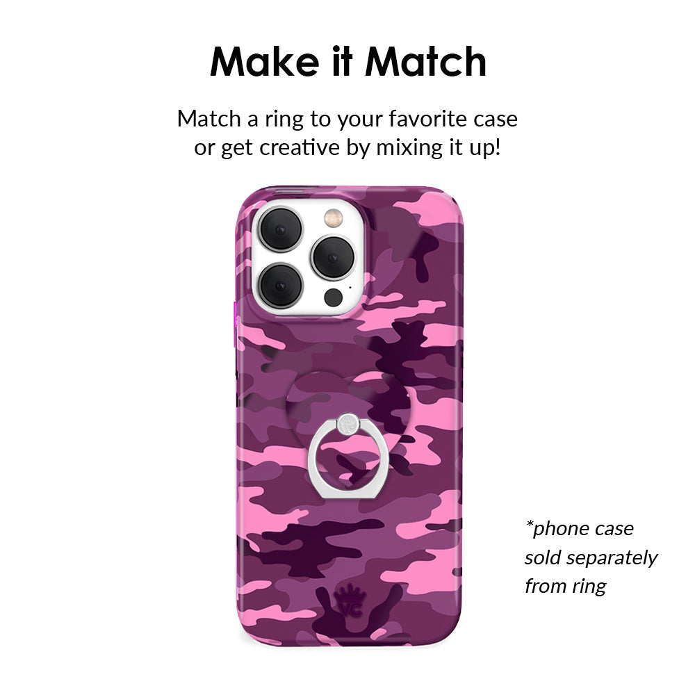 Magenta Camo Phone Ring Holder - Grip Stand for iPhone, Samsung & Smartphones - Perfect for Selfies, Videos & Hands-Free Use