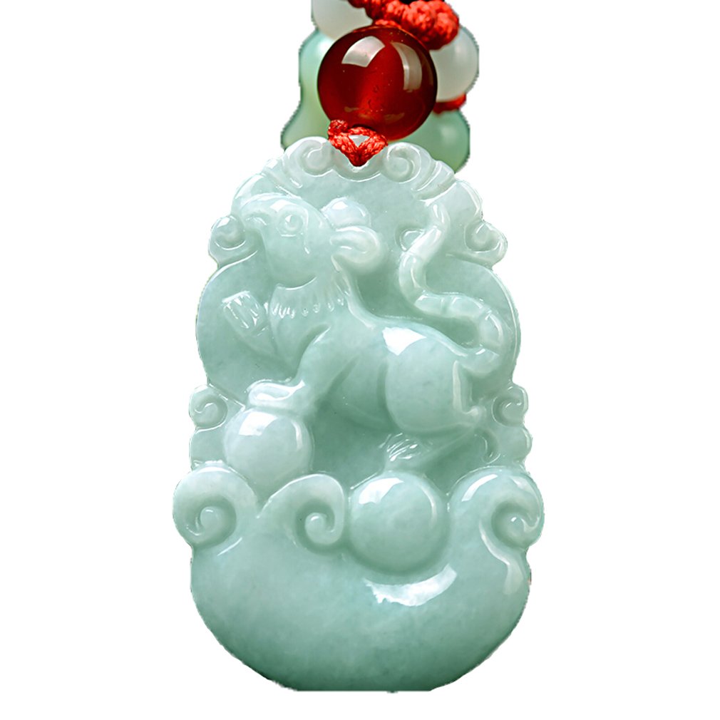Premium A-Grade Jadeite Zodiac Necklace - Rat Sign Pendant for Women & Men | Elegant Gemstone Amulet for Horoscope Protection & Fashion Jewelry Gift