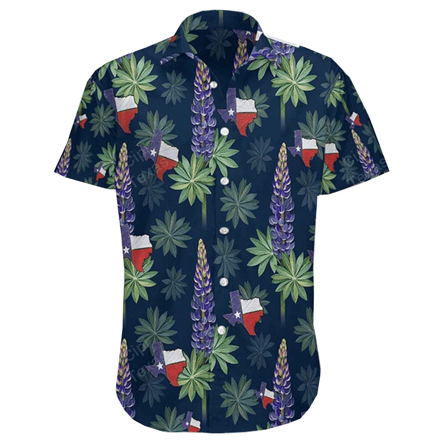 Texas Proud Hawaiian Shirts for Men | Short Sleeve Button Down Shirts with Texas State Design | Perfect for Summer Vacations, Beach Parties & Casual Outings