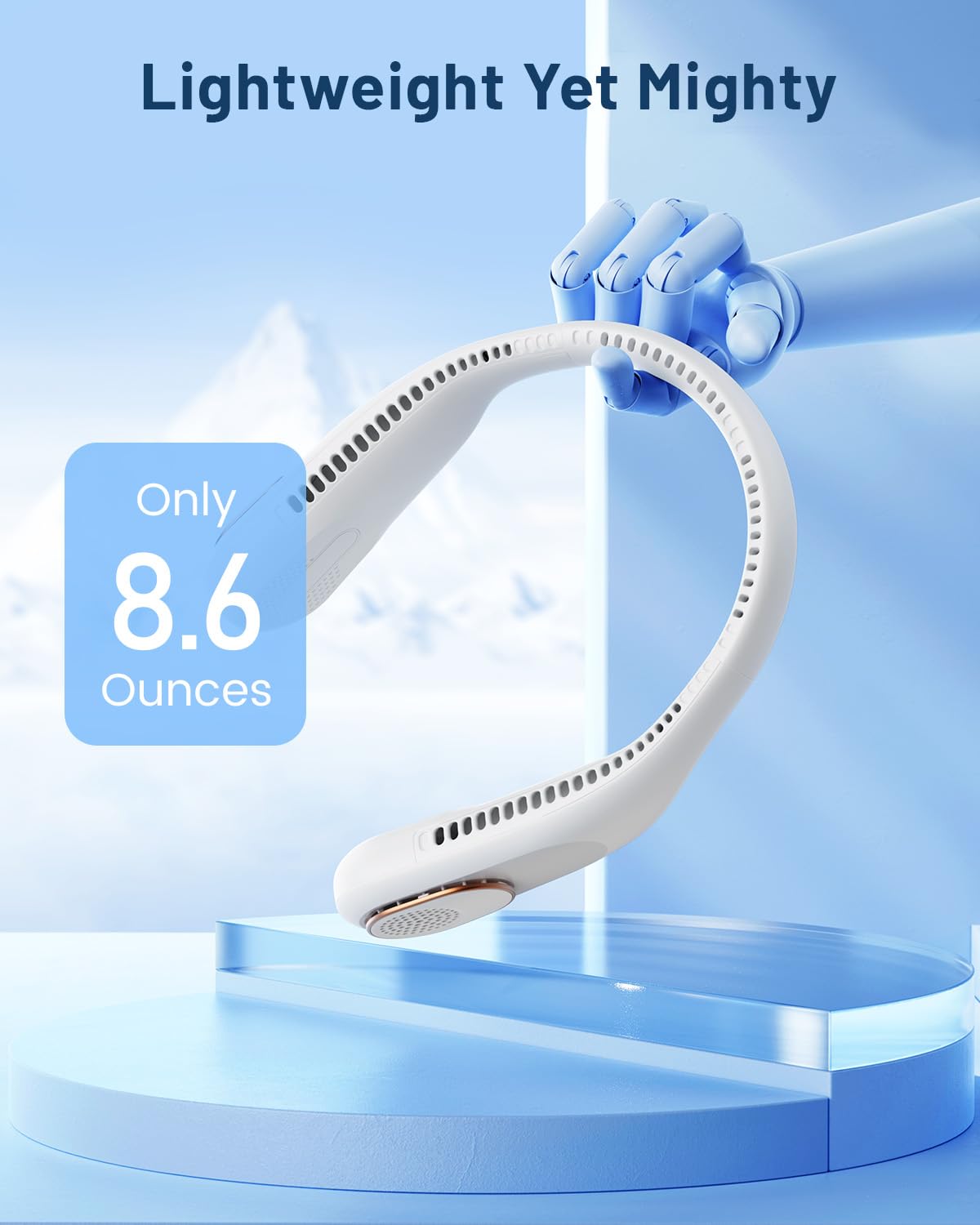 SWEETFULL 360° Bladeless Neck Fan - Portable USB Rechargeable Personal Cooling Fan with 4000mAh Battery | Hands-Free Wearable Fan for Outdoor, Office, Travel, Gym | Perfect Gift for Men, Women, Mom and Dad