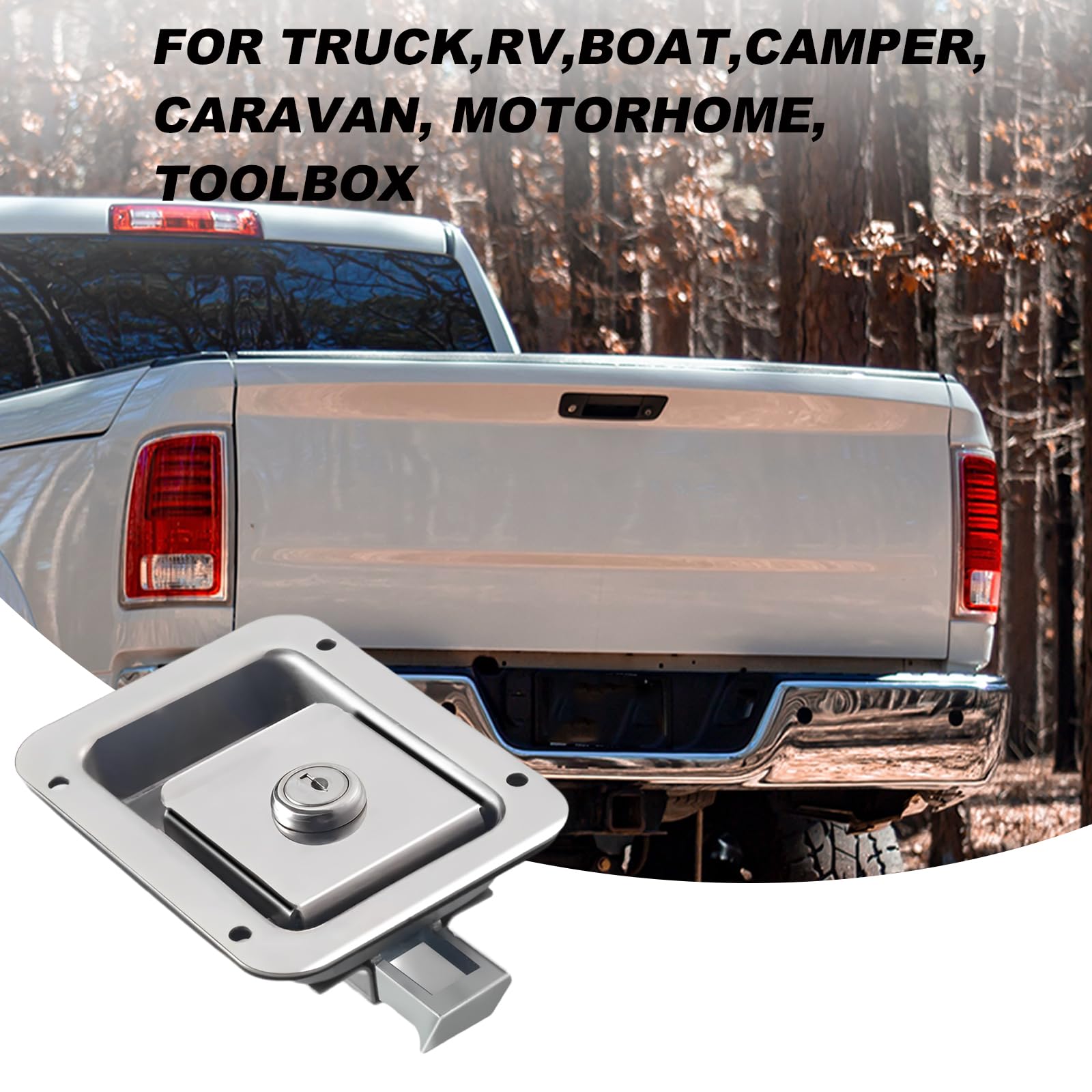 Stainless Steel Truck Tool Box Latch & Trailer Paddle Lock - 2 Pack Flush Mount Handle with Keys for Truck, Trailer, RV, Yacht, ATV, UTV | Secure Storage Solution for Outdoor Adventures & Vehicle Maintenance