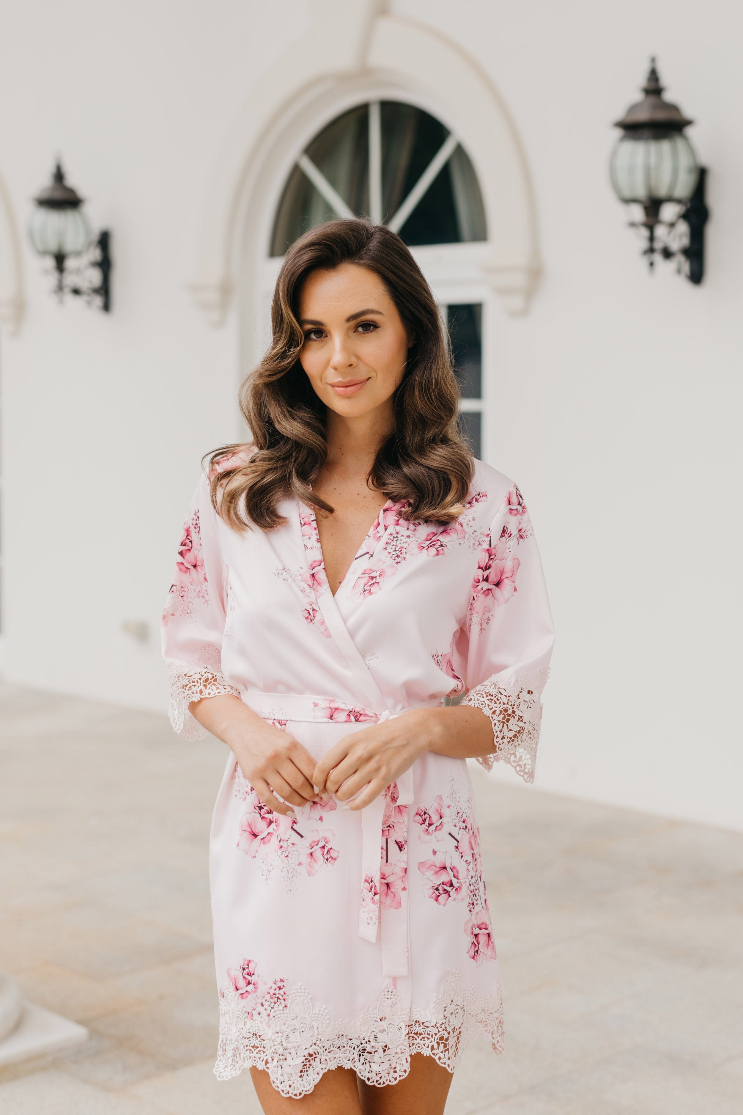 Elegant Ivana Floral Printed Robe - Soft & Comfortable Women's Kimono Bathrobe for Spa, Lounge, and Beach Cover-Up