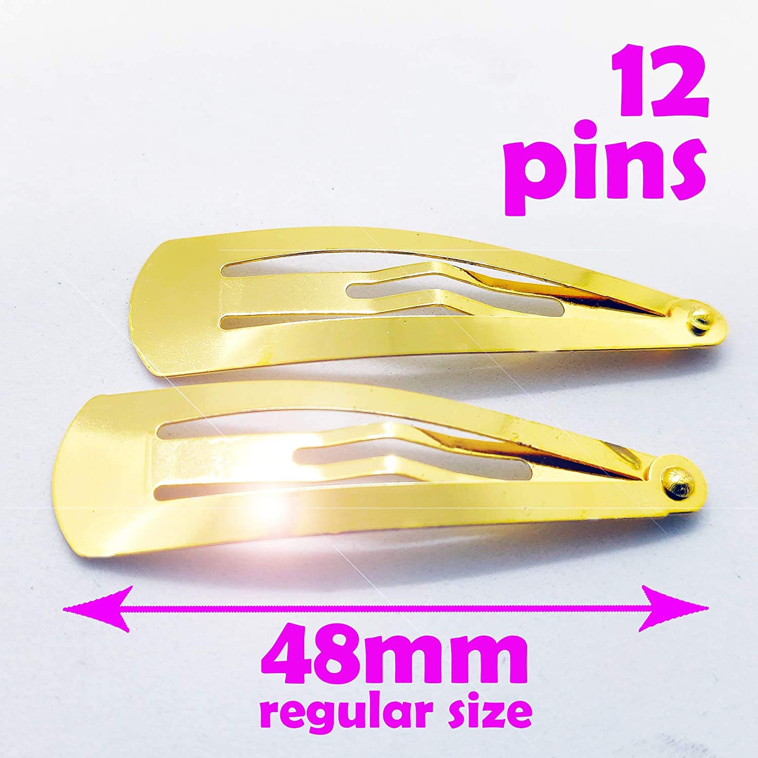 HP HIGH PROFILE Golden Tic Tac Hair Clips for Women & Girls - Korean Style Hair Accessories (12 Pack) - Perfect for School, Work & Special Occasions