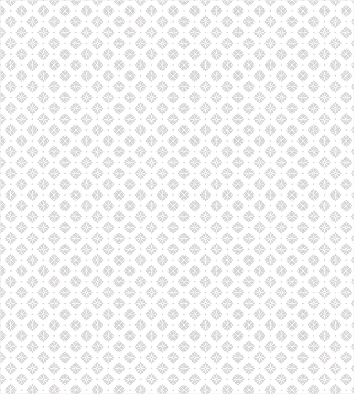 Ambesonne Damask Grey Duvet Cover Set - Symmetric Lattice Floral Polka Dot Design, 3-Piece King Size Bedding with 2 Pillow Shams in Pale Grey White | Elegant Home Decor for Master Bedroom, Guest Room & Luxury Hotel Styling