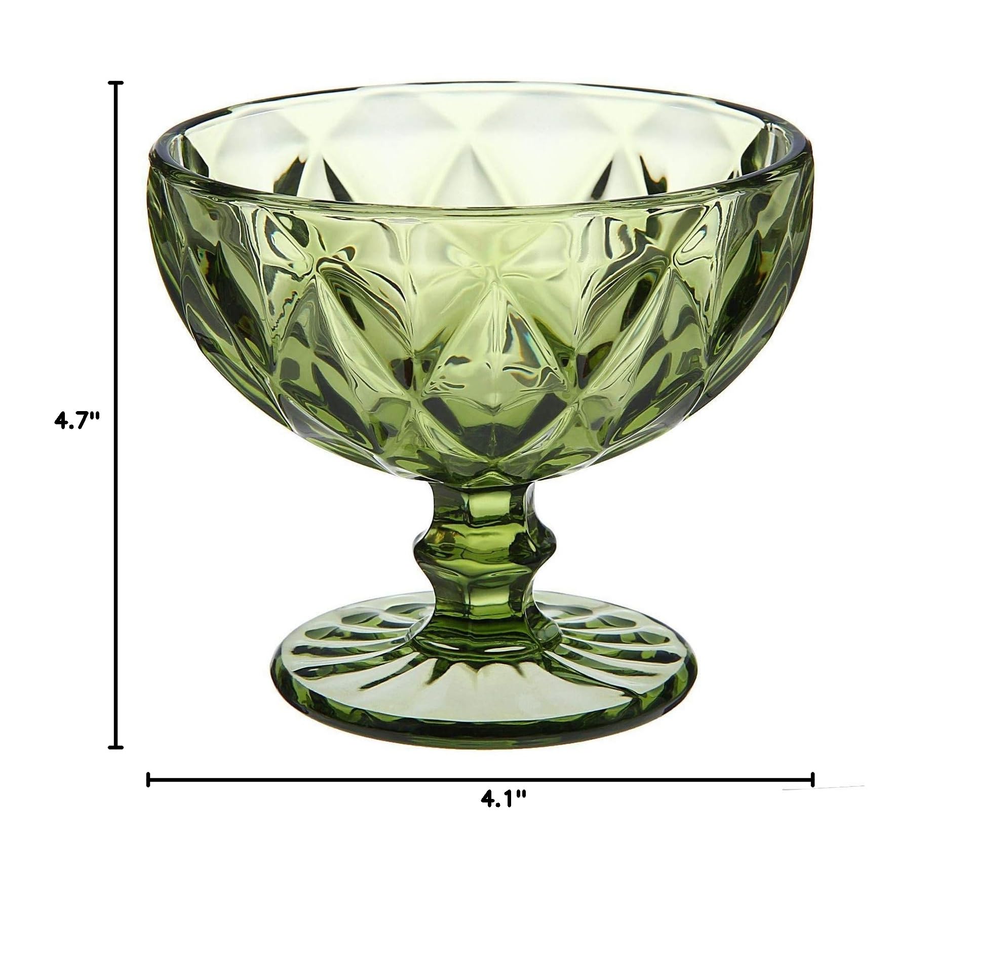 Green Cruise 250ml Glass Serving Bowls - Dessert Bowls for Ice Cream, Fruit, Salad | Elegant Dinnerware for Parties, Home & Restaurant Use
