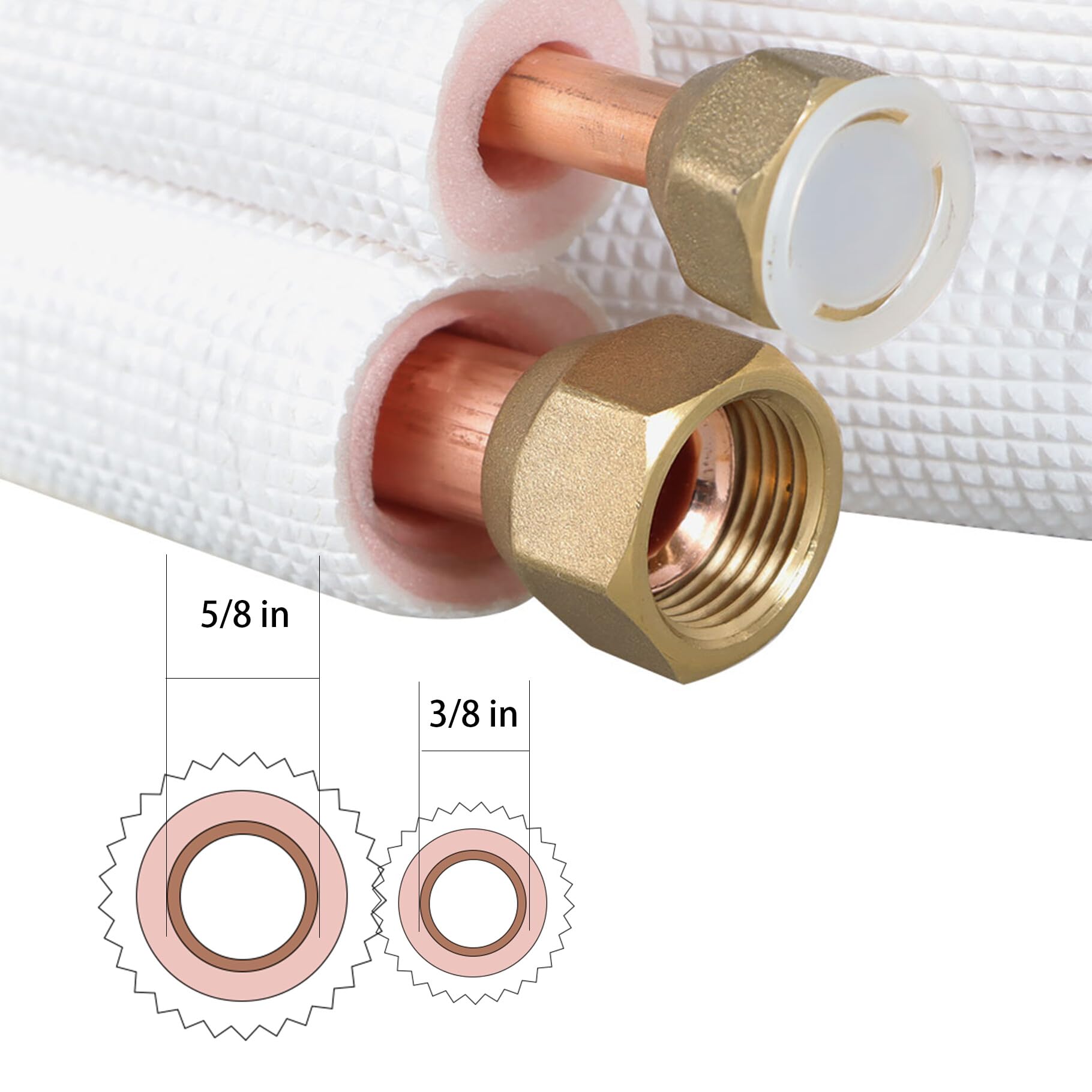 25 FT Air Conditioning Copper Hose Extension - 5/8