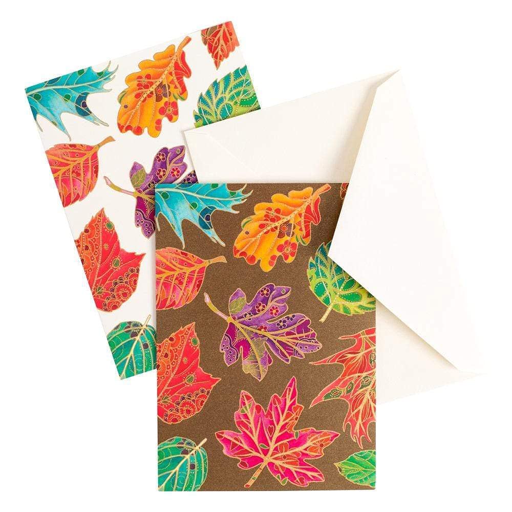 Elegant Caspari Jeweled Autumn Blank Note Cards Set - 32 Premium Boxed Cards & Envelopes for Thanksgiving, Holiday Greetings & Fall Wedding Invitations