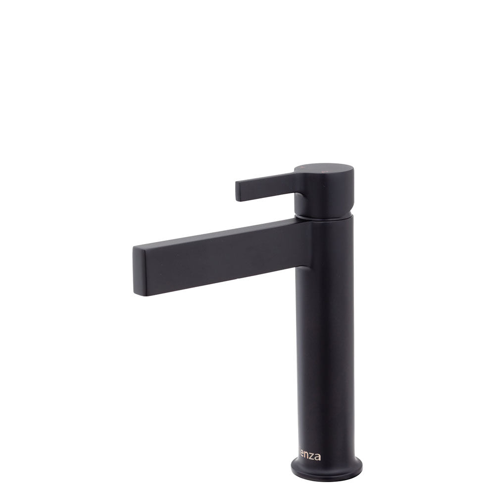 Fienza Sansa Basin Mixer Faucet - Matte Black Finish for Modern Bathroom & Kitchen Sink | Water-Saving Design for Home & Commercial Use