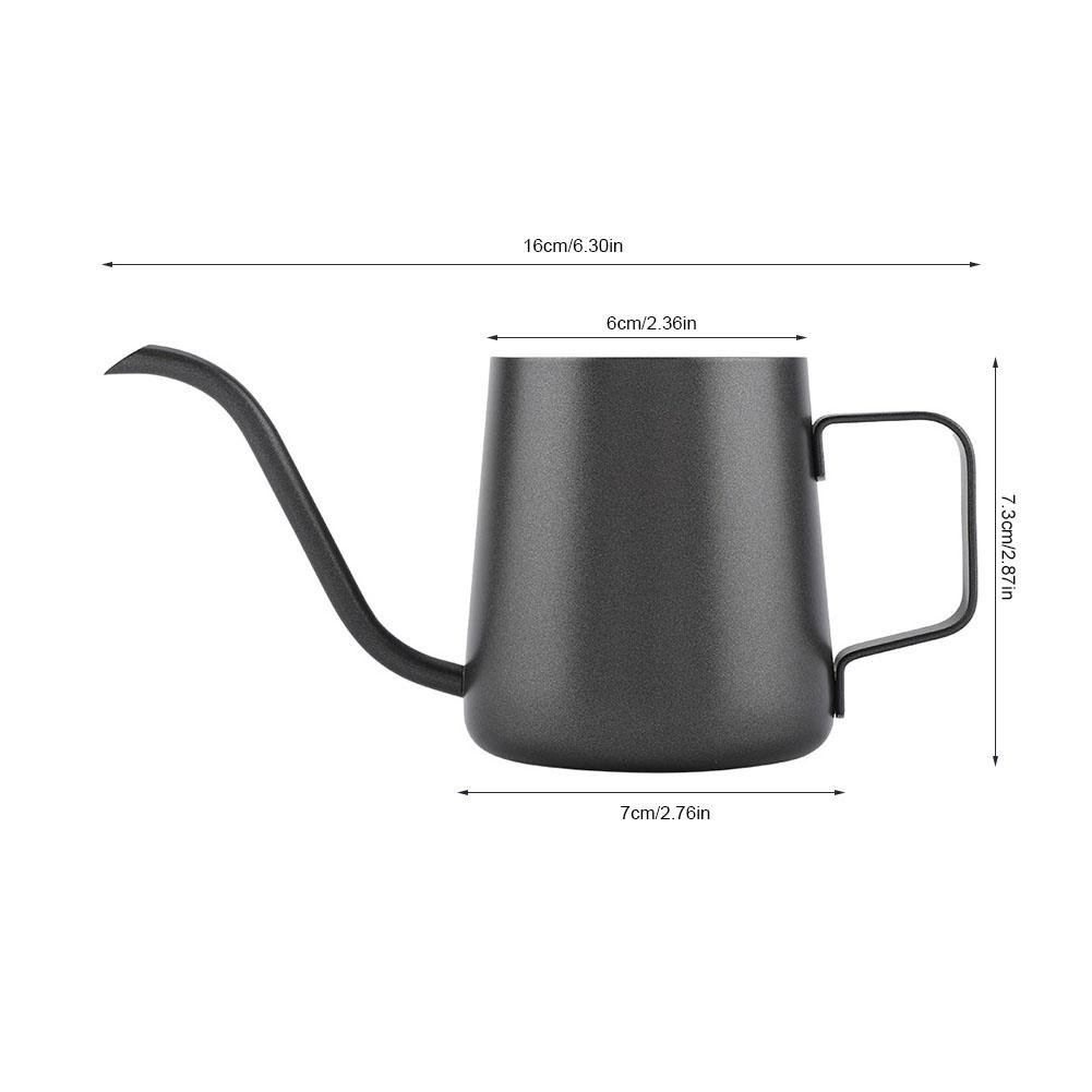 Premium Fdit 350ml Stainless Steel Pour Over Coffee Maker - Drip Coffee & Tea Brewer with Glass Carafe (Black) - Perfect for Home, Office & Camping Use