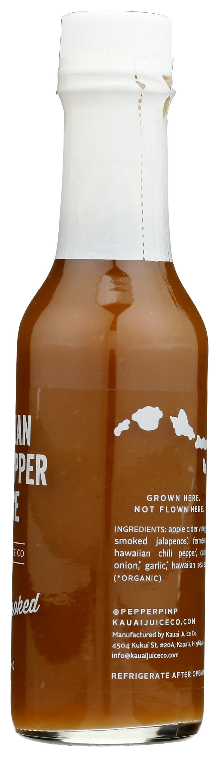 KAUAI JUICE CO Fermented Kiawe Smoked Hot Sauce - 5 Fl Oz Bottle | Hawaiian-Inspired Spicy Condiment for Tacos, BBQ & Grilling | Gluten-Free & Vegan