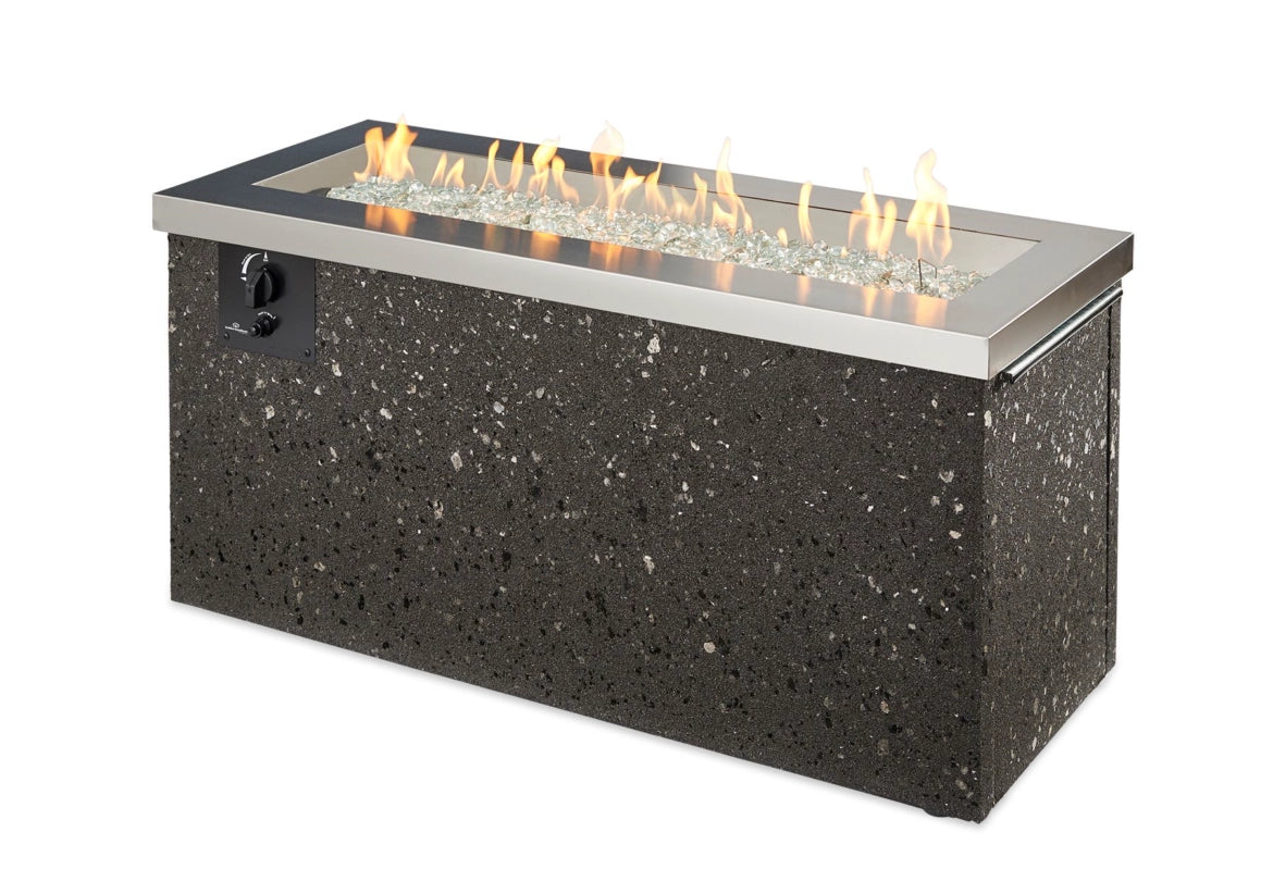 Outdoor Gas Fire Pit Table - The Outdoor Greatroom Company Key Largo Linear Fire Pit for Patio, Backyard, Deck & Poolside Gatherings