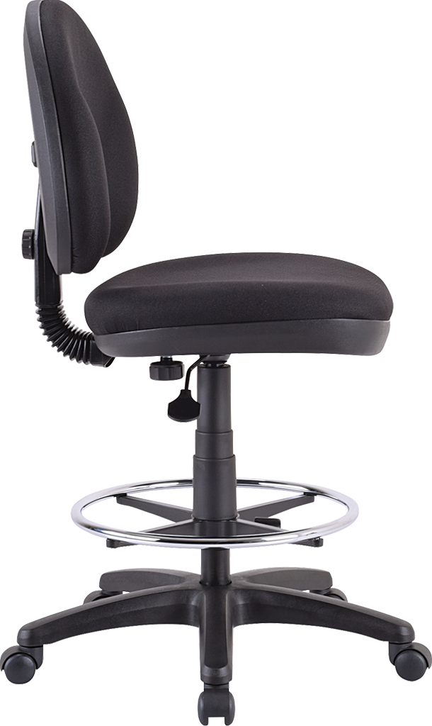 Eurotech Black Drafting Stool with Adjustable Height & Footrest - OSS400 & DSK500 Kit Included - Perfect for Architects, Artists & Office Workstations