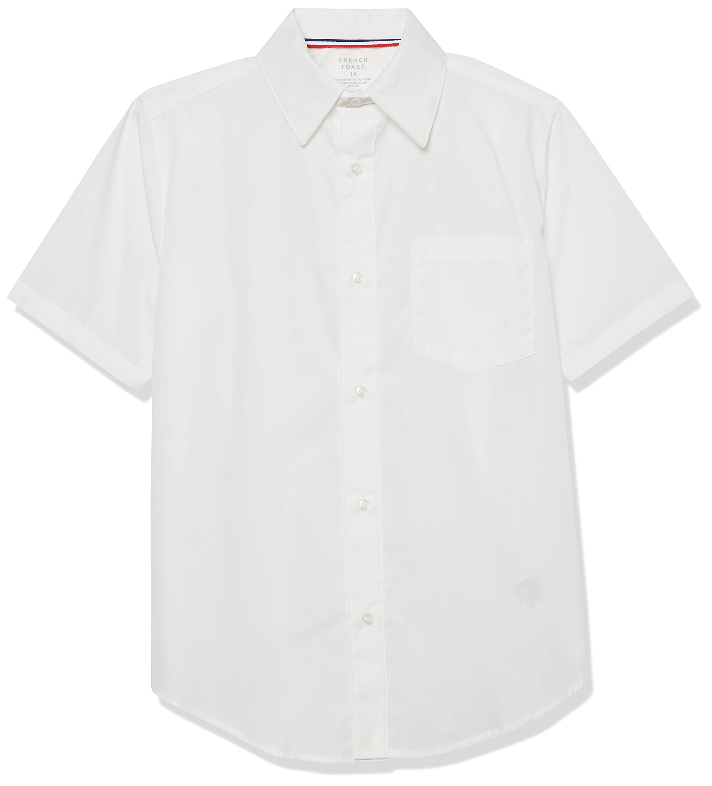 French Toast Little Boys' Toddler Short Sleeve Button Down Shirt - White (Sizes 2T-4T) - Perfect for Summer, Church, and Special Occasions
