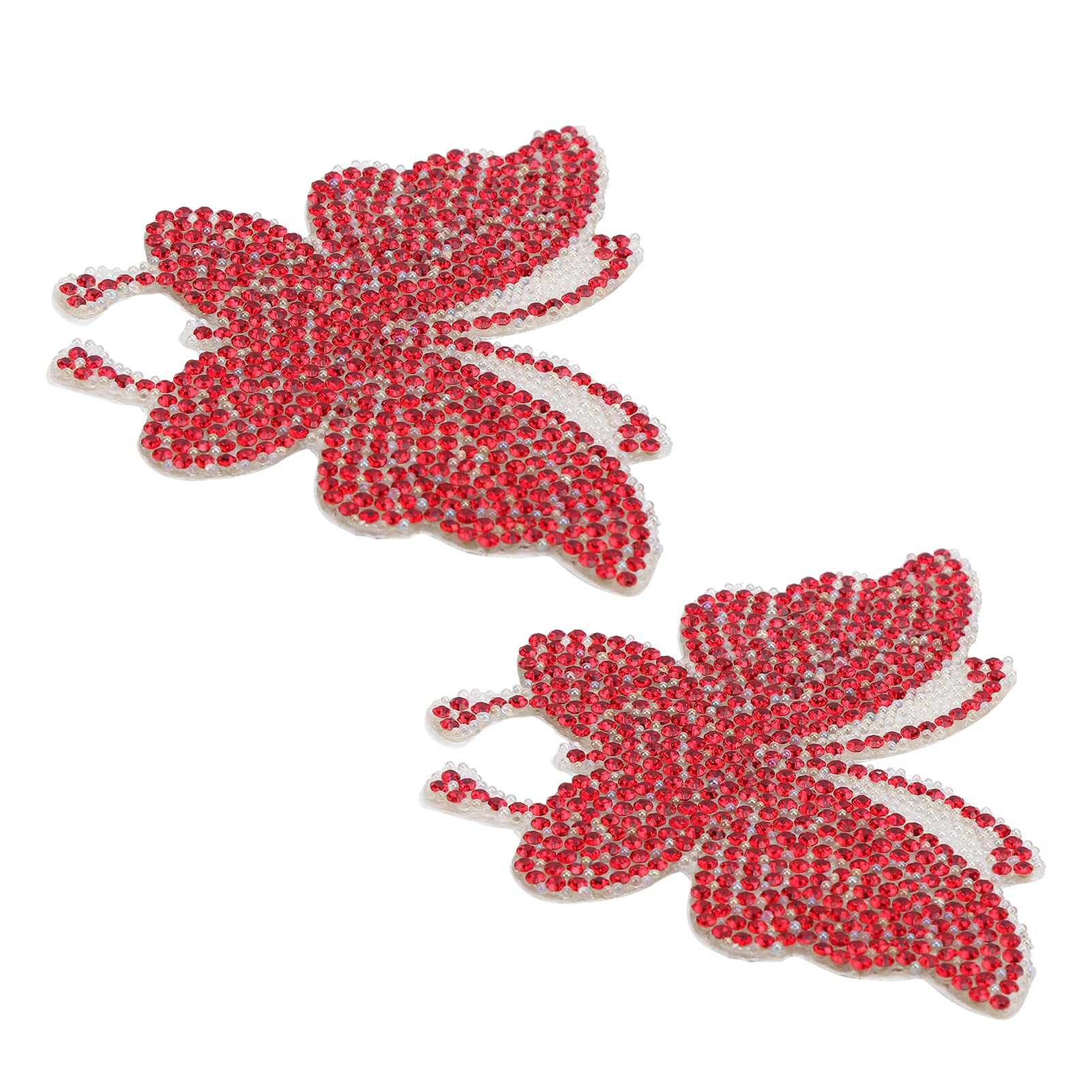 Premium Crystal Stickers - 2pcs Glass Drill Rhinestone Stickers for Car, Laptop, Phone (Red) | DIY Decoration for Auto, Computer, Phone Case & Nail Art