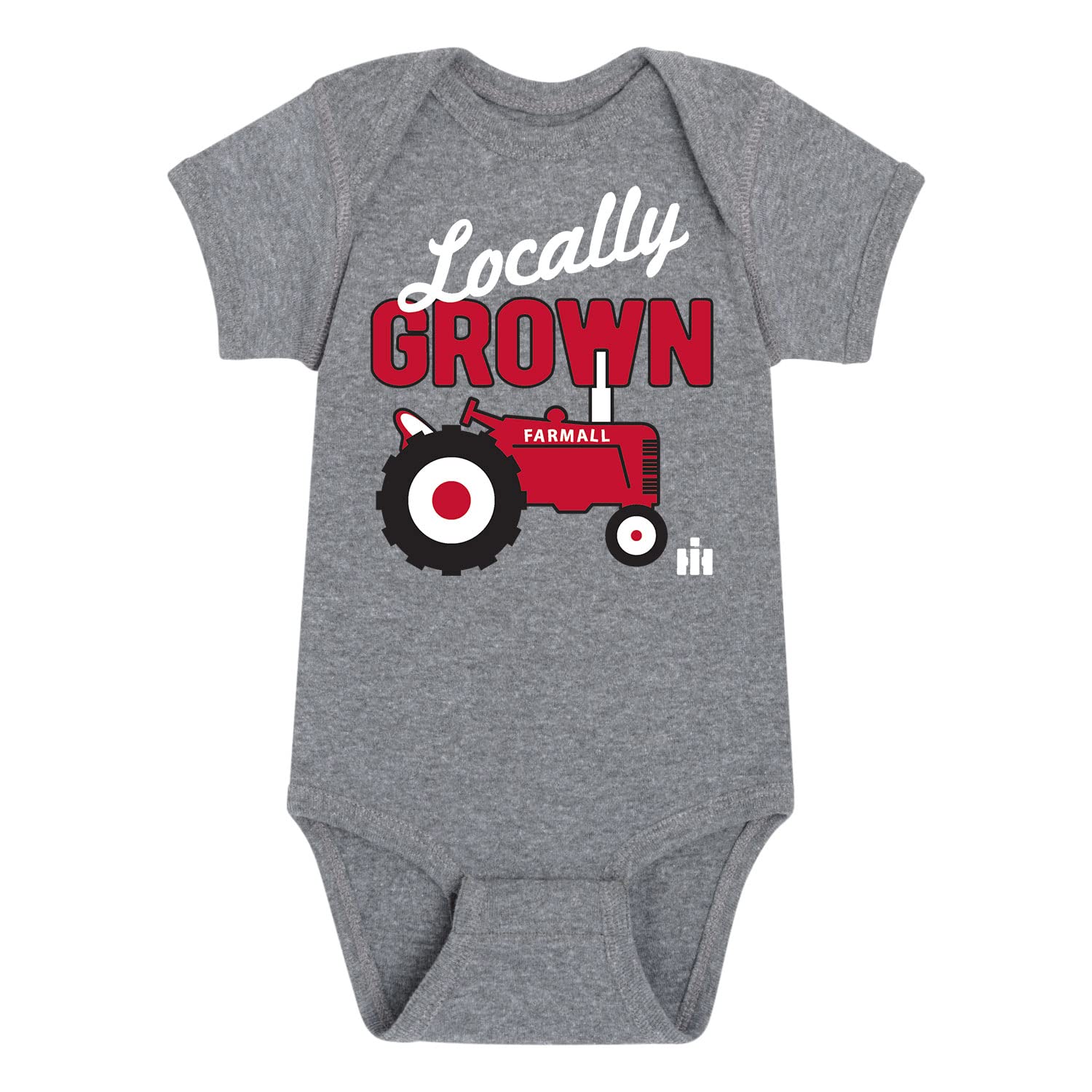 Country Casuals International Harvester Farmall Baby Boy Romper - 100% Cotton Locally Grown Organic Infant One-Piece Outfit - Perfect for Farm Visits, Playdates & Family Photos