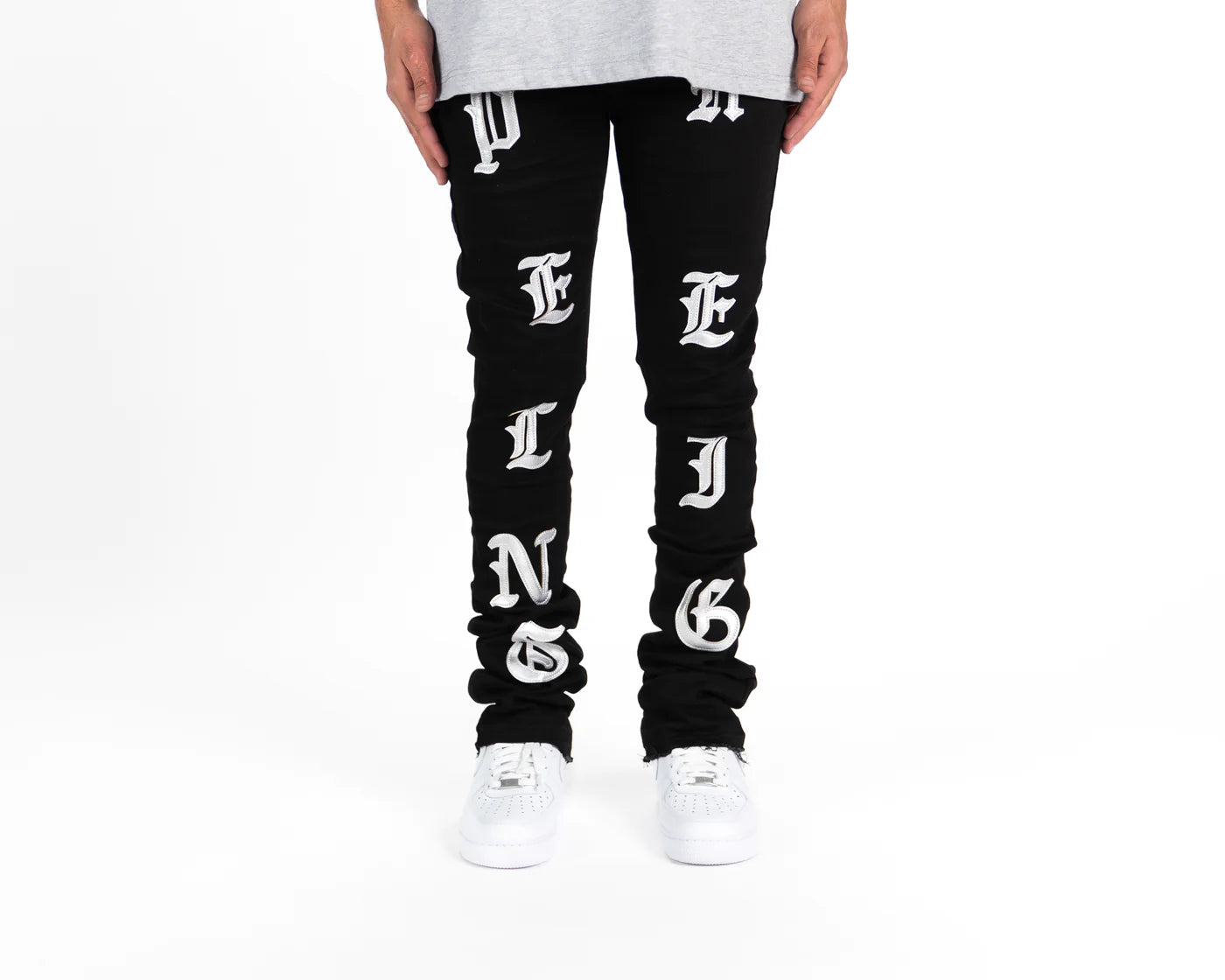 Pheelings Patch My Heart Flare Stack Denim Jeans - Stylish Distressed High Waisted Skinny Jeans for Women | Perfect for Casual Outfits, Date Nights & Streetwear Fashion