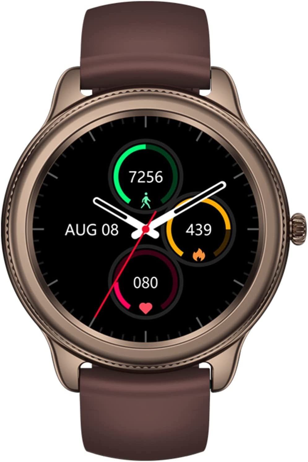 Fitness Tracker Smart Watch with Blood Pressure, Blood Oxygen & Heart Rate Monitor - Full Touch Activity Tracker for Android & iOS - Waterproof Sports Watch for Men & Women (Brown) - Perfect for Running, Gym Workouts & Daily Health Tracking