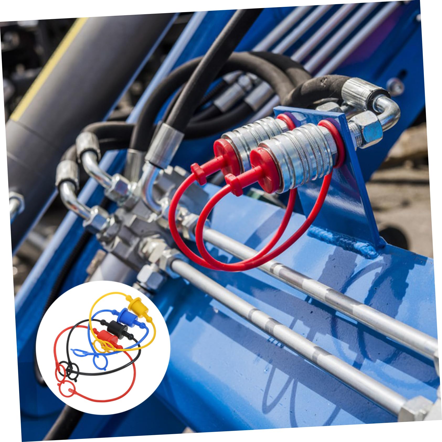 Hohopeti 8pcs Hydraulic Joint Caps - Plastic Hydraulic Hose Coupler Covers for Quick Connect Protection - Ideal for Construction, Agriculture & Heavy Machinery Maintenance