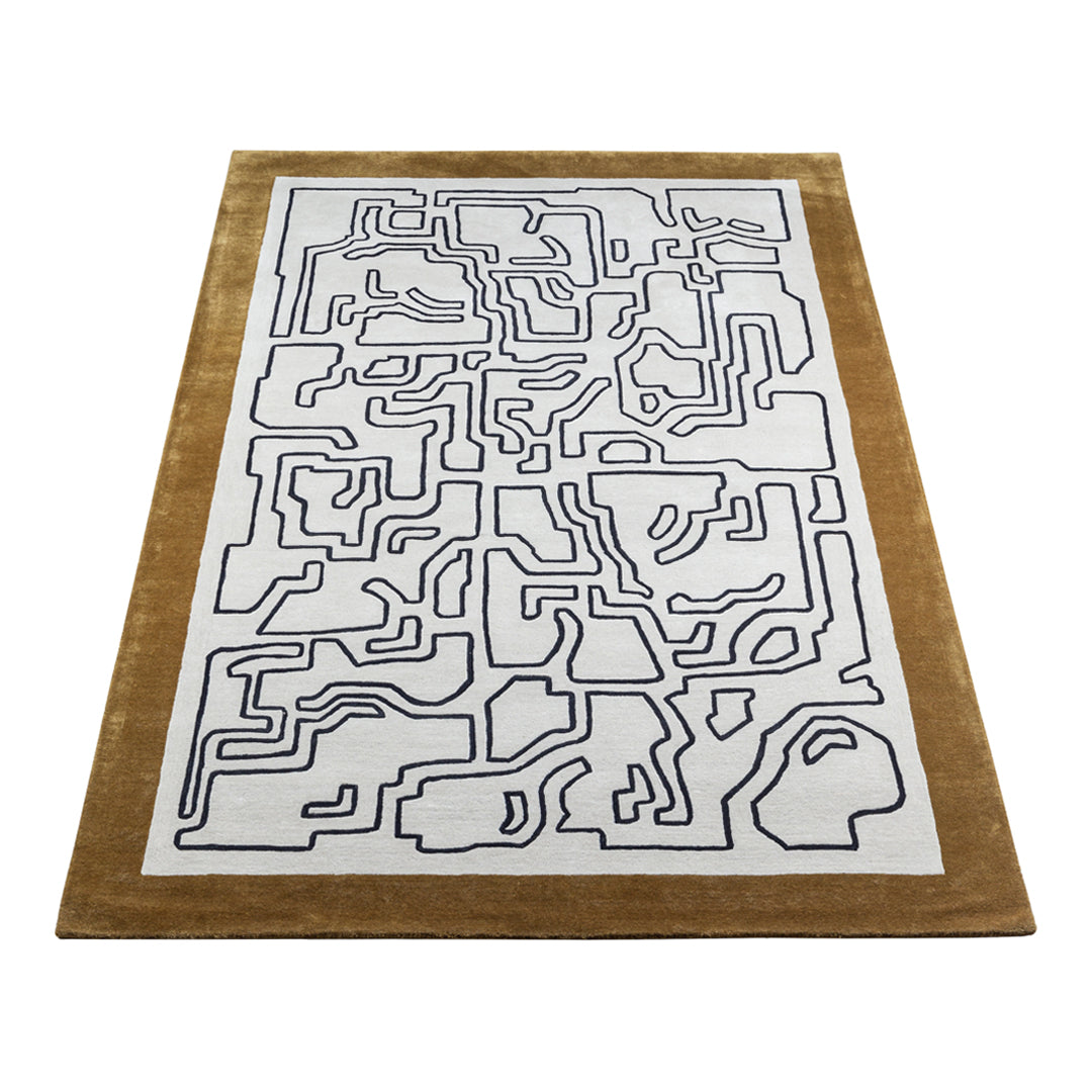 Fragment Structures Rug - Modern Geometric Design Handmade Area Rug for Living Room, Bedroom, Office - Soft & Durable Home Decor for Indoor Spaces
