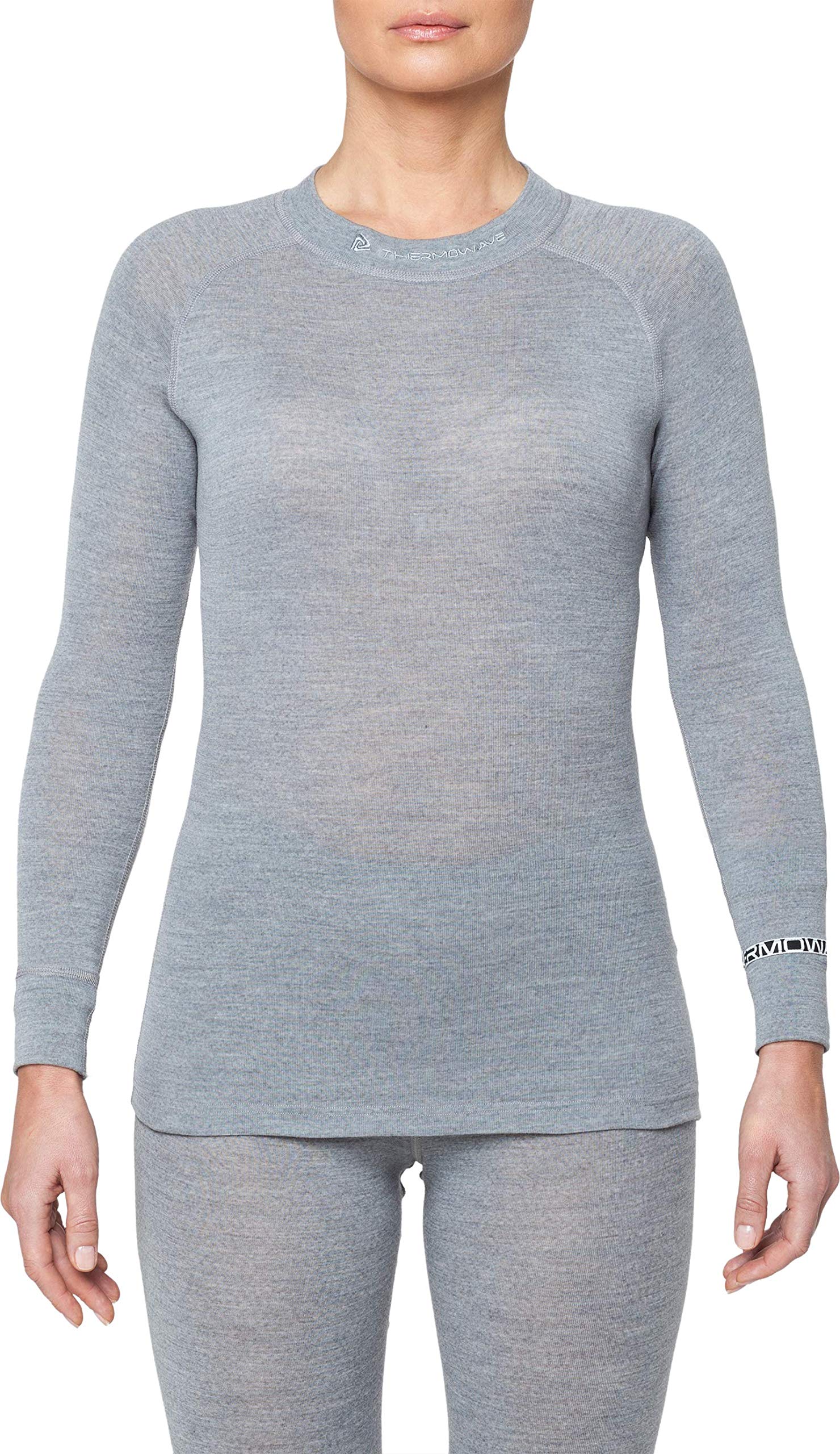 Women's Merino Wool Thermal Shirts - Warm Crew Neck Base Layer for Winter, Hiking & Outdoor Activities