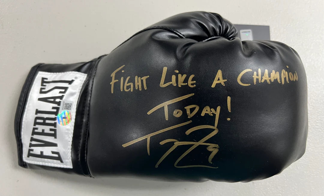 Tommy Zbikowski Autographed Everlast Black Boxing Gloves - 