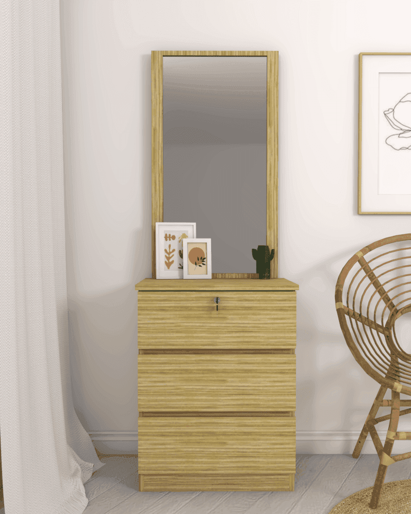Ivonne Vanity Dressing Table with Mirror - Elegant Makeup Desk for Bedroom, Bathroom & Salon | Perfect for Makeup, Skincare & Hair Styling