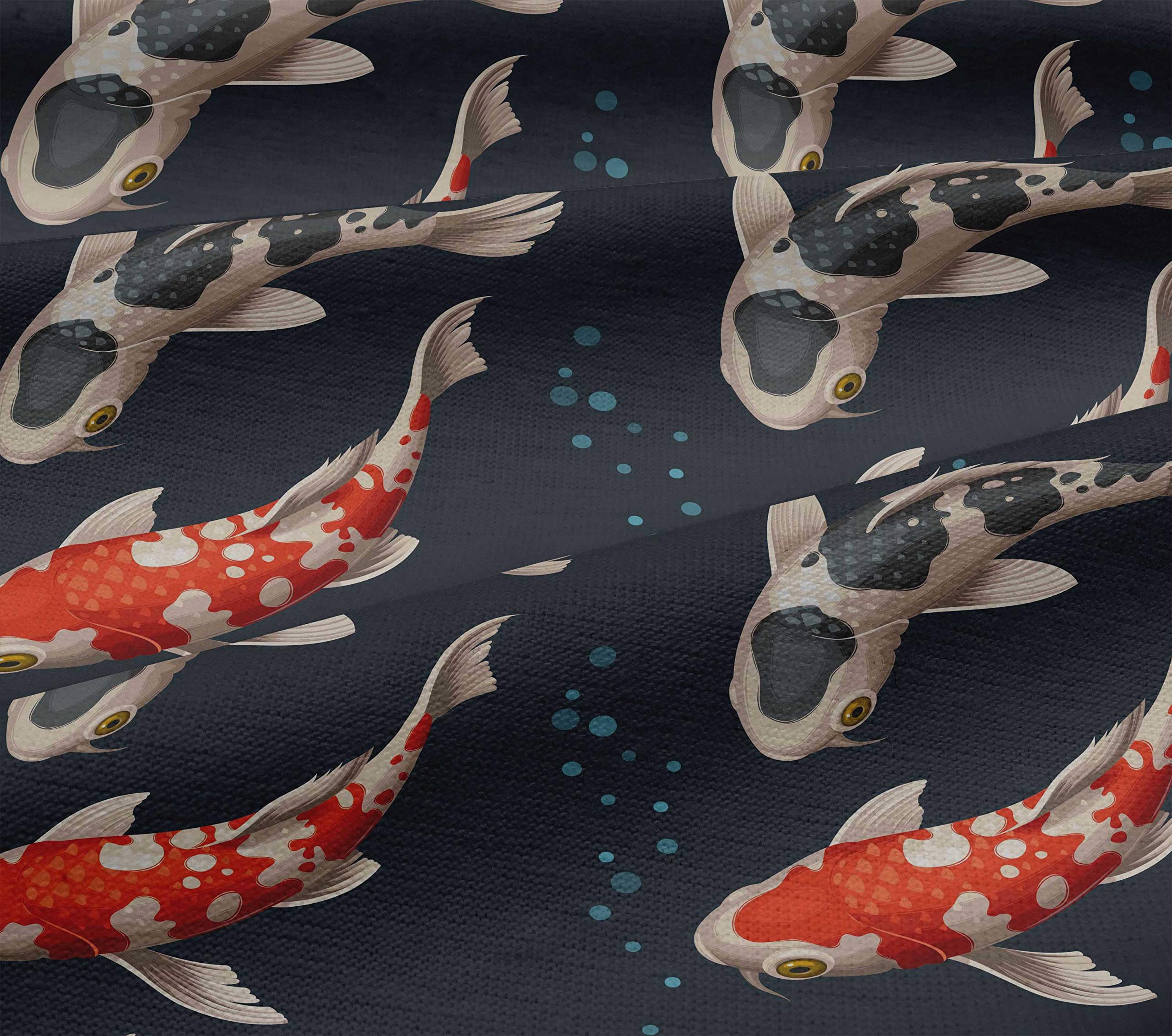 oneOone Cotton Jersey Dark Blue Fabric with Bubbles & Koi Fish Ocean Print - 58 Inch Wide DIY Sewing Material for Clothing, Quilting & Home Decor Projects | Soft, Durable & Versatile Fabric by The Yard