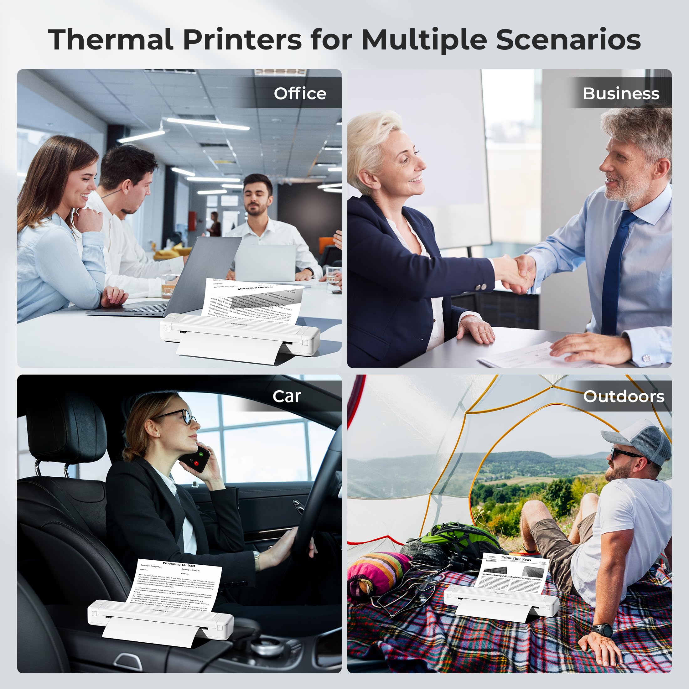 Phomemo P831 Wireless Portable Printer - 300 DPI Bluetooth Thermal Printer for Travel & Home Office | Compatible with iPhone, Android & Laptop | Prints on 8.5x11 US Letter & A4 Paper | Perfect for Printing Documents, Photos, Labels & Travel Memories On-The-Go