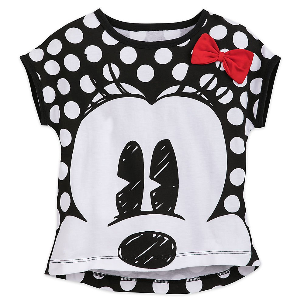 Disney Minnie Mouse Fashion Top for Girls - Black Short Sleeve Graphic Tee for Casual Wear, School, and Playdates | Cute Cartoon Character Shirt for Toddlers & Kids