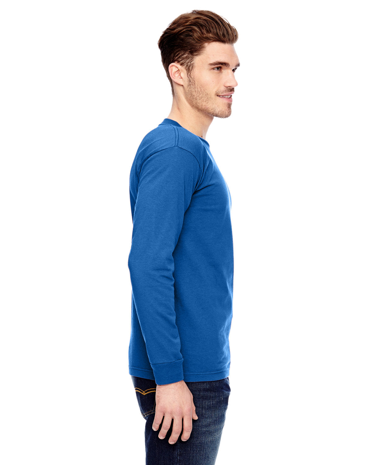 Bayside BA6100 Men's 6.1 oz 100% Cotton Long Sleeve T-Shirt - Soft Comfort Fit Casual Work Shirt for Everyday Wear & Layering