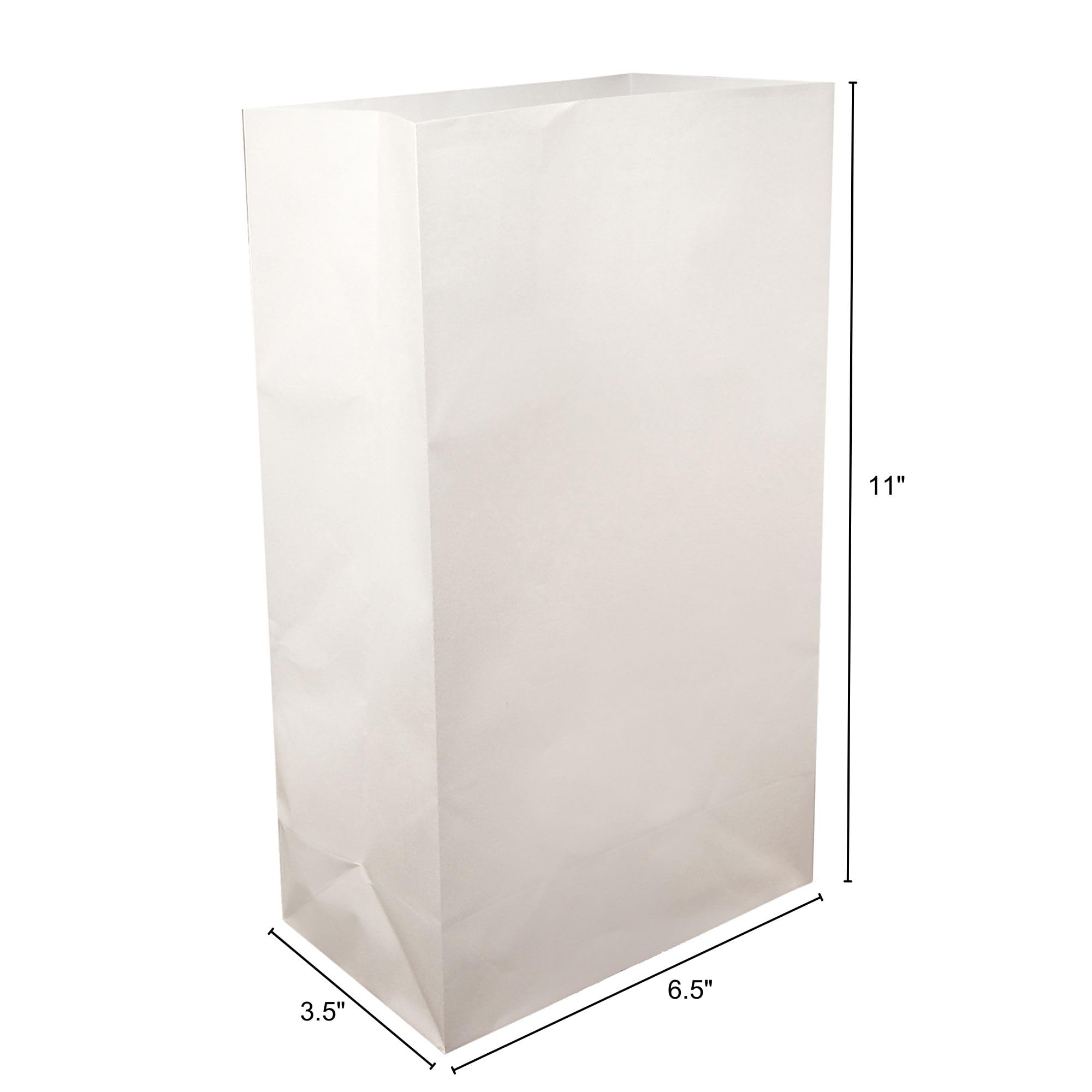 Flame Resistant Luminaria Bags - White Set of 100 for Christmas, Weddings & Outdoor Decorations - Safe & Durable Paper Lanterns for Holiday Lighting