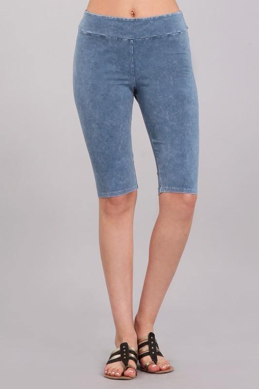 Women's High Waist Long Biker Shorts - Made in USA - Yoga, Running, Gym & Casual Wear