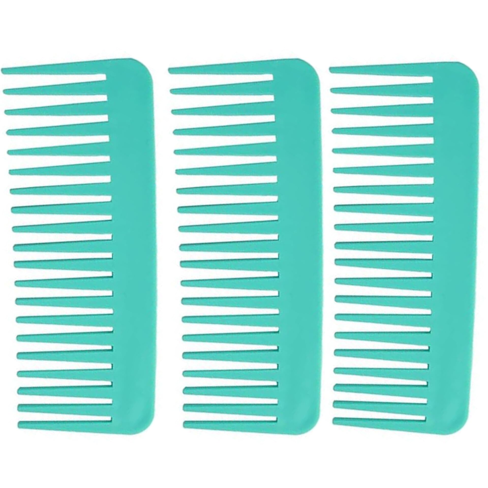 Wide Tooth Comb Plastic with Handle - Detangling Hair Comb for Wet & Dry Hair (Pack of 3) - Perfect for Curly, Thick Hair & Post-Shower Detangling