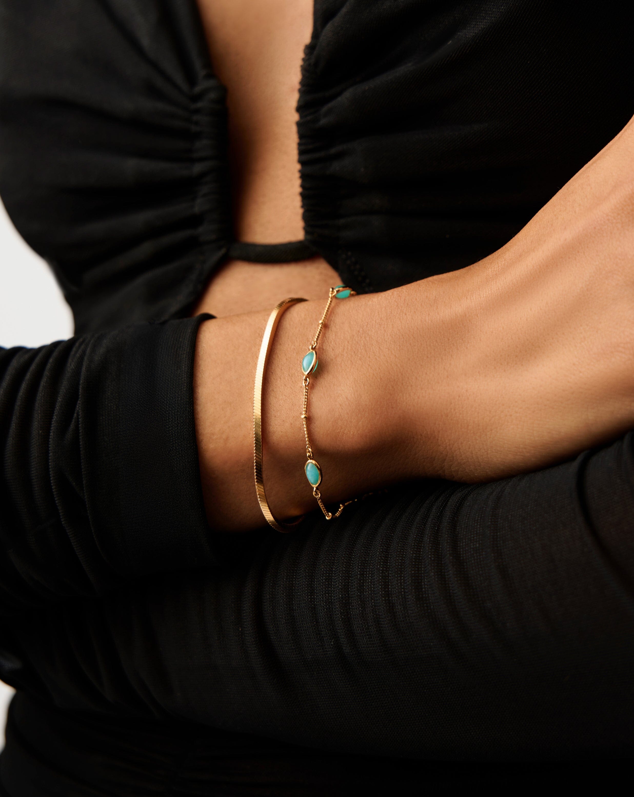 Magma Gemstone Charm Bracelet - 18k Gold Vermeil & Amazonite Beaded Bracelet for Women | Boho Chic Jewelry for Everyday Wear, Gift for Her, Birthday & Anniversary Present
