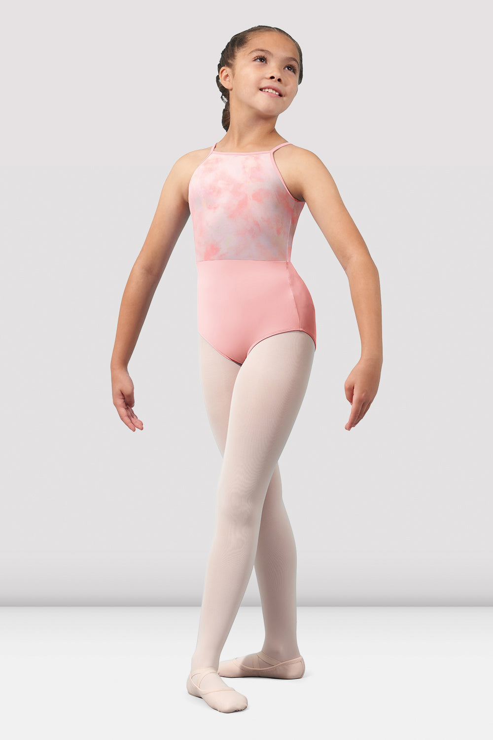 Girls Mirella Watercolor Halter Neck Leotard - Ballet Dancewear for Kids, Toddler & Youth Ballerinas - Perfect for Dance Class, Recitals & Performances