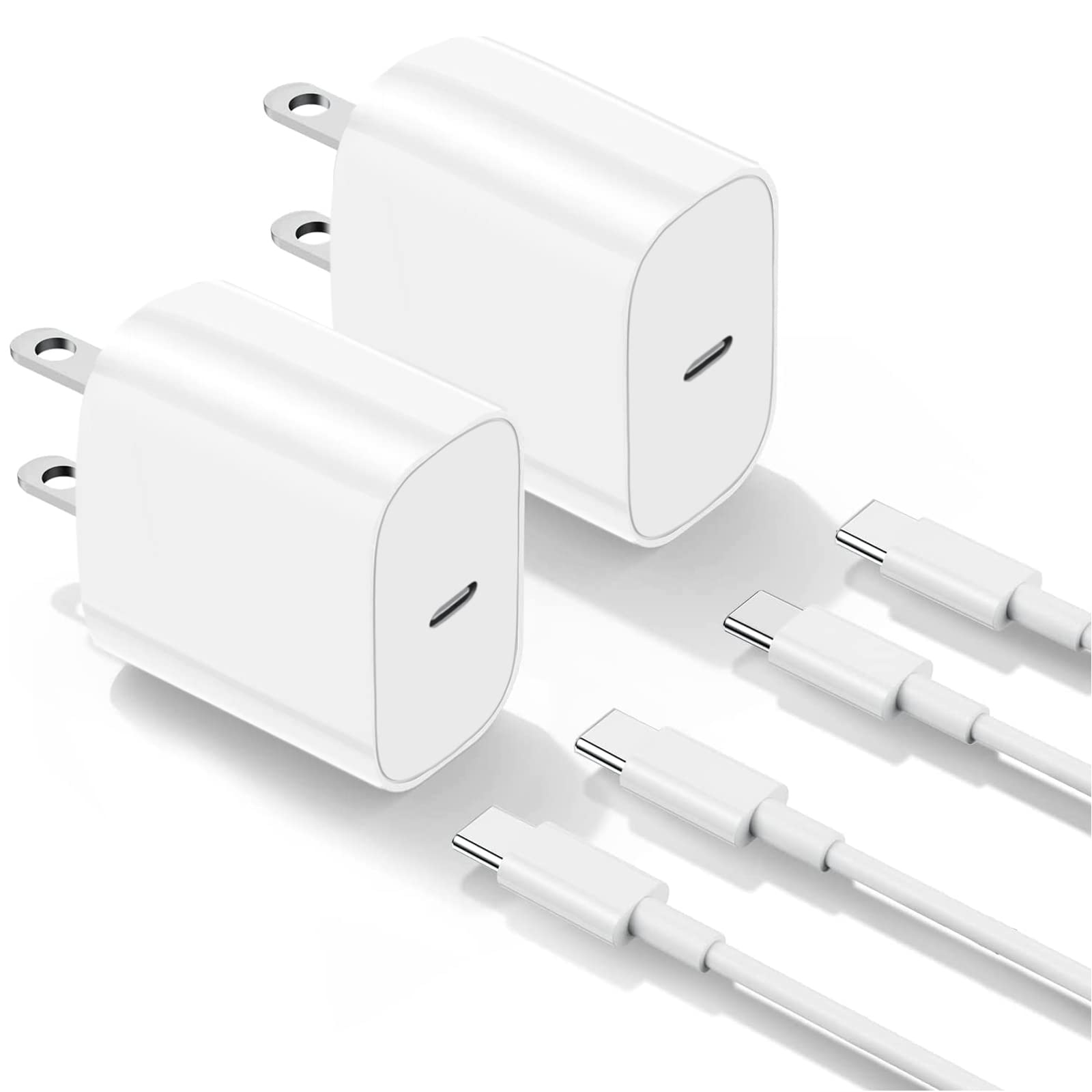 20W USB C Fast Charger & 6.6FT Cable for iPad Pro 12.9/11, iPad Air 10.9, iPad Mini 6 - Quick Charging Power Adapter for Home, Office & Travel