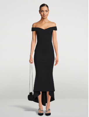 Greta Constantine Arilda Off The Shoulder Midi Dress - Elegant Women's Party Cocktail Dress for Weddings, Evening Events & Special Occasions